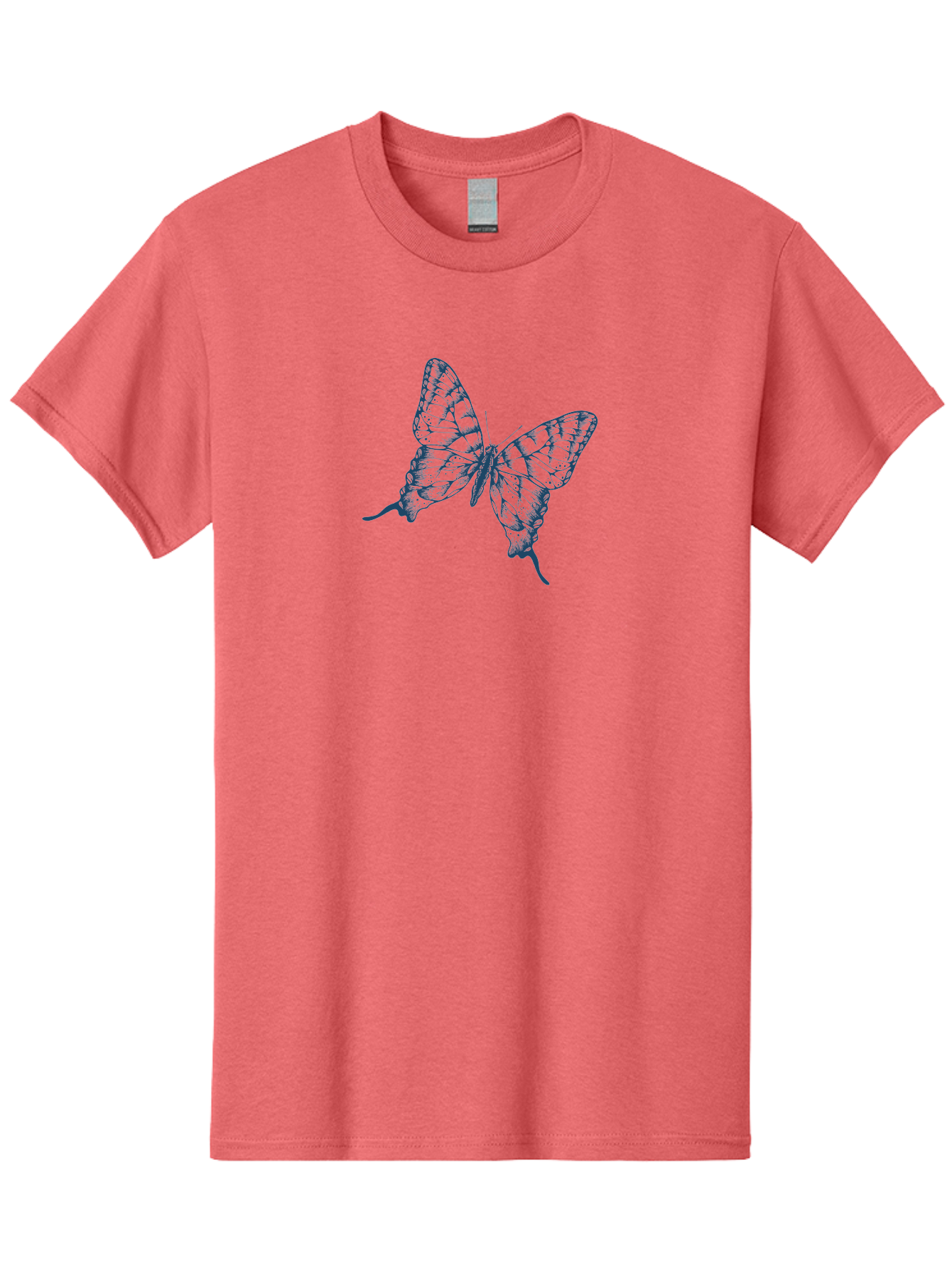 Butterfly Men'S Graphic Tee, 100% Cotton, Comfortable Casual Summer Wear, Machine Washable, Swallowtail Butterfly, Detailed Illustration, Delicate Wings, Intricate Patterns, Ornate Design, Fragile Beauty, Insect Art, Wingspan, Aae164