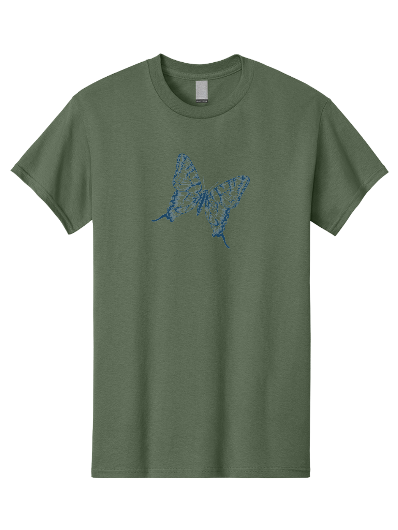 Butterfly Men'S Graphic Tee, 100% Cotton, Comfortable Casual Summer Wear, Machine Washable, Swallowtail Butterfly, Detailed Illustration, Delicate Wings, Intricate Patterns, Ornate Design, Fragile Beauty, Insect Art, Wingspan, Aae164