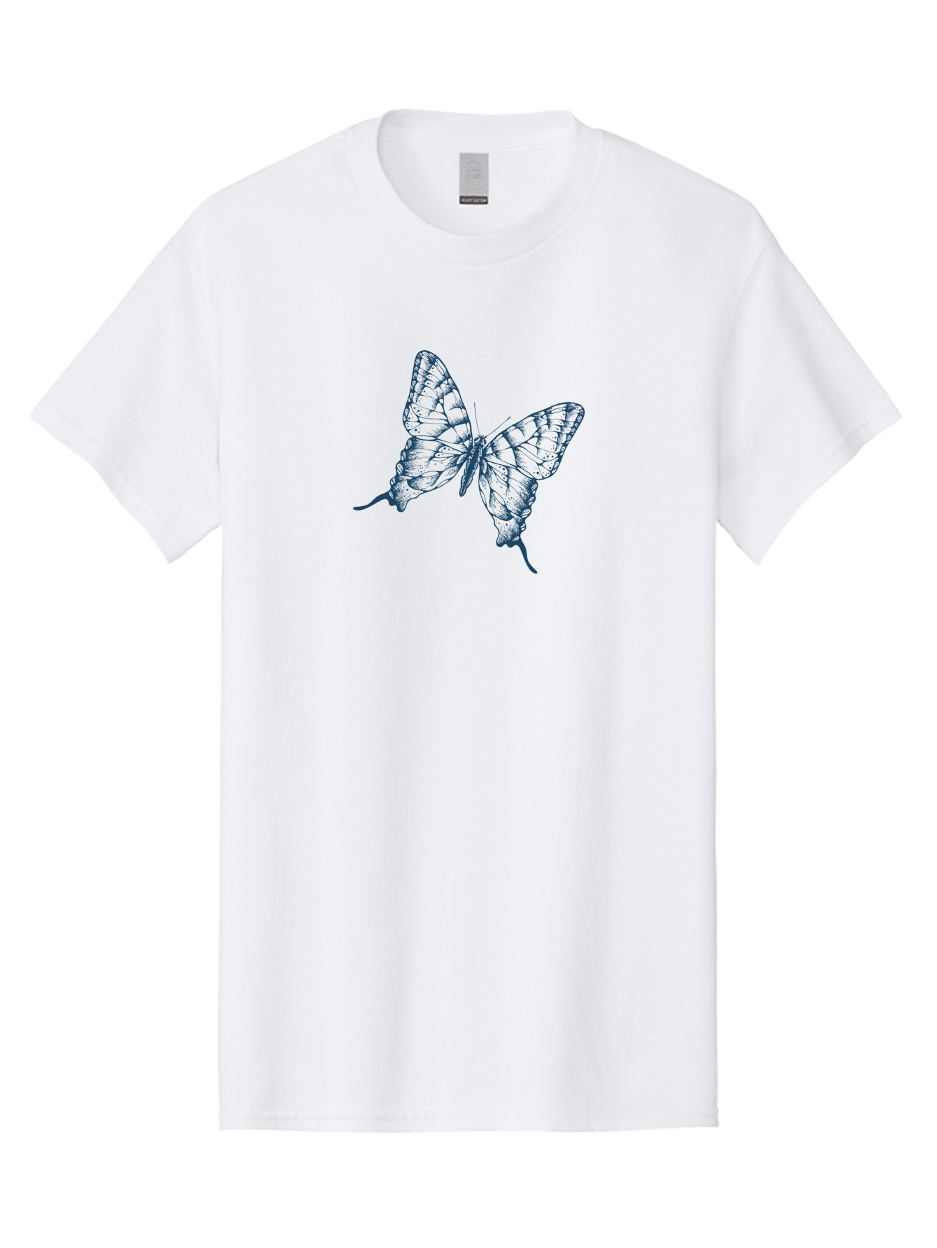 Butterfly Men'S Graphic Tee, 100% Cotton, Comfortable Casual Summer Wear, Machine Washable, Swallowtail Butterfly, Detailed Illustration, Delicate Wings, Intricate Patterns, Ornate Design, Fragile Beauty, Insect Art, Wingspan, Aae164