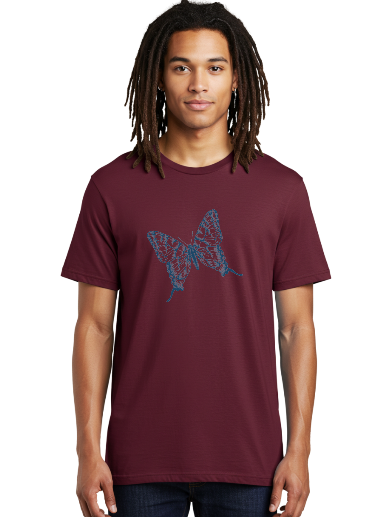 Butterfly 2 Men'S Graphic Tee, 100% Cotton, Comfortable Casual Summer Wear, Machine Washable, Butterfly With Transparent Wings, Intricate Details, Delicate Patterns, Abstract Design, Artistic Expression, Fragile Beauty, Aae165