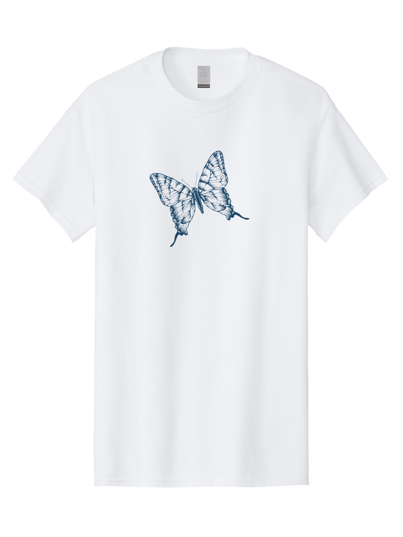 Butterfly 2 Men'S Graphic Tee, 100% Cotton, Comfortable Casual Summer Wear, Machine Washable, Butterfly With Transparent Wings, Intricate Details, Delicate Patterns, Abstract Design, Artistic Expression, Fragile Beauty, Aae165