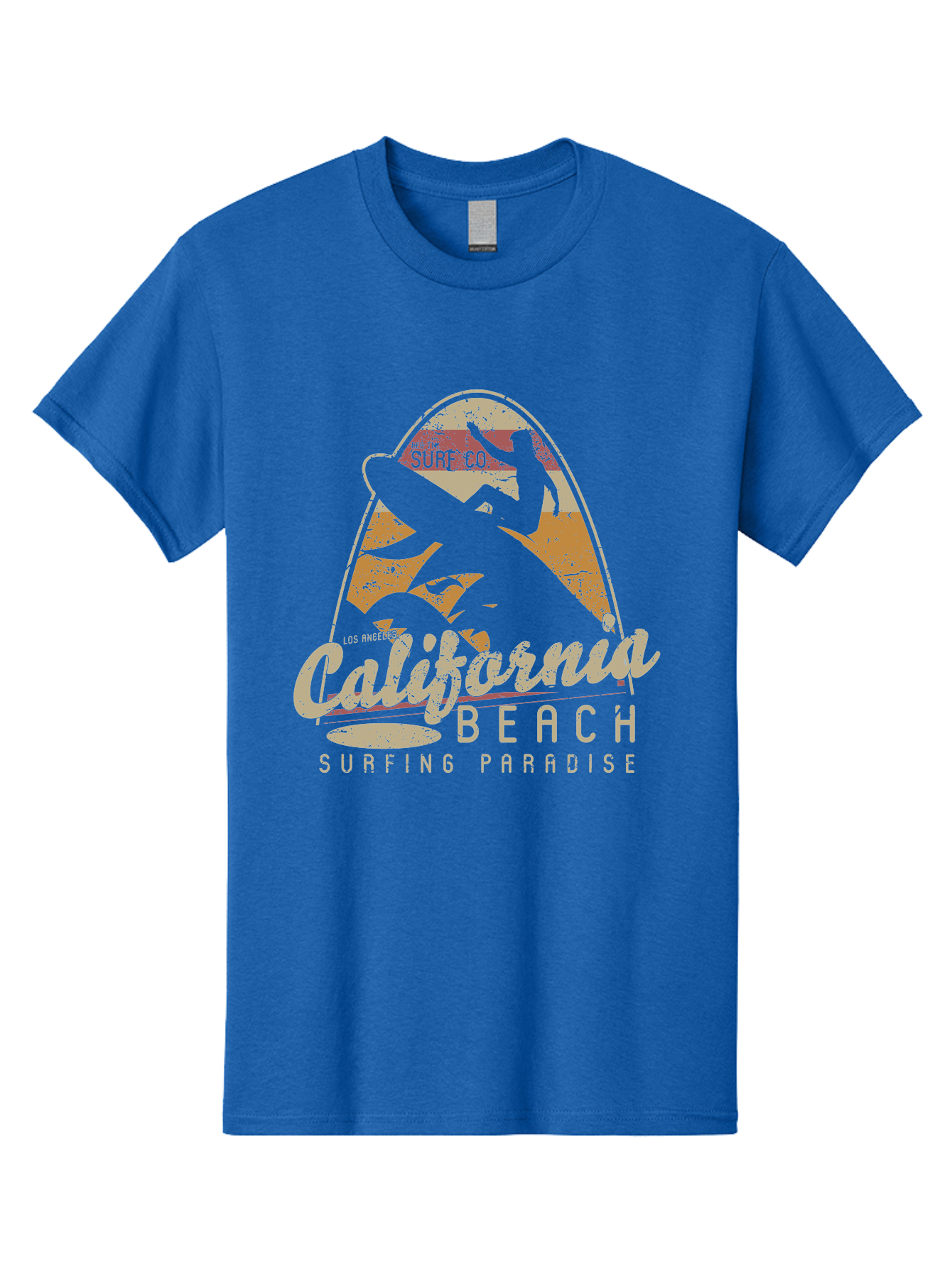 California Beach Surfing Paradise Men'S Graphic Tee, 100% Cotton, Comfortable Casual Summer Wear, Machine Washable, Surfer Riding Wave, California Beach Scene, Surfing Culture, Beach Lifestyle, Surfboard Graphic, Coastal Vibes, Paradise Found, Aae166