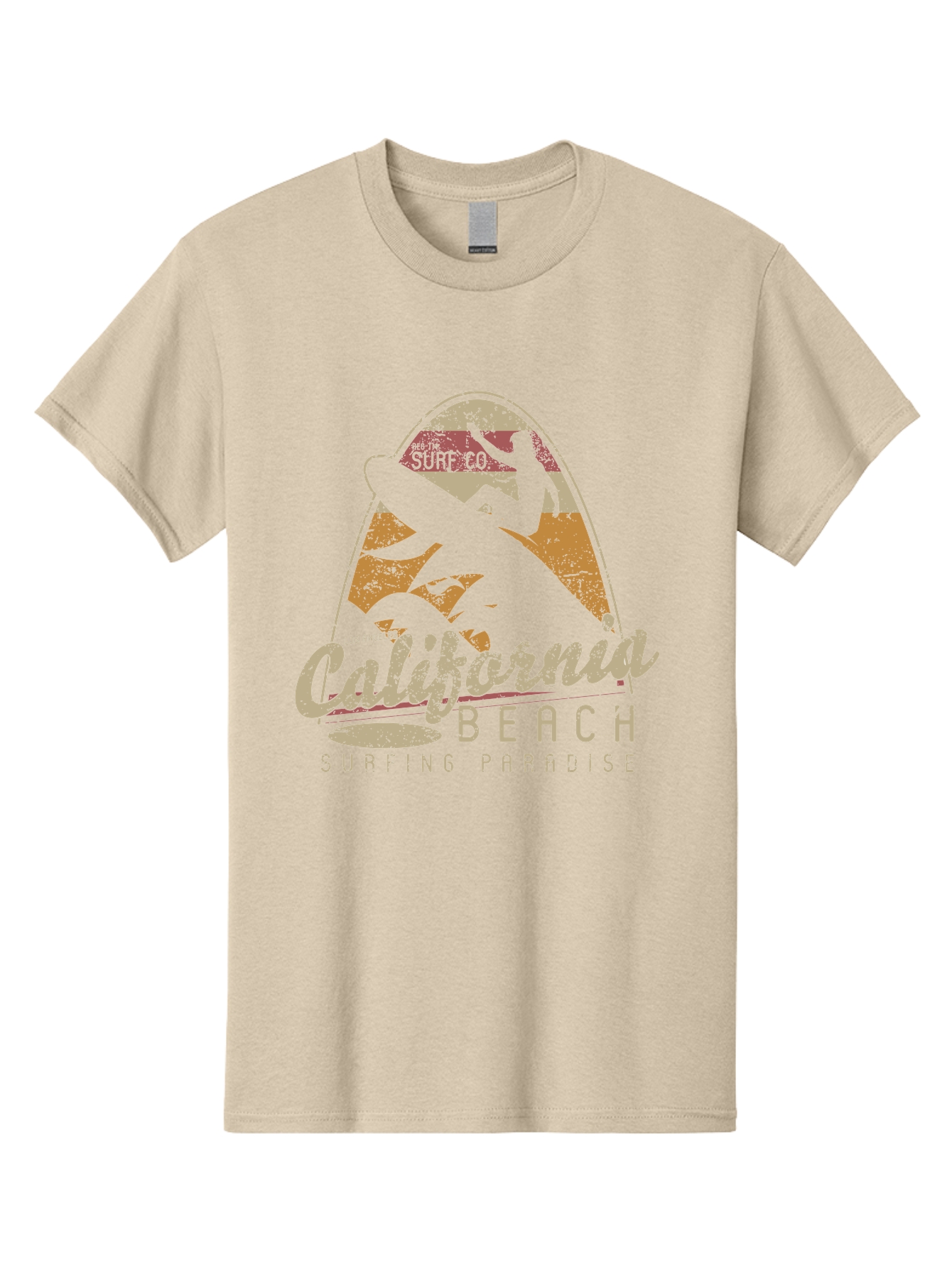 California Beach Surfing Paradise Men'S Graphic Tee, 100% Cotton, Comfortable Casual Summer Wear, Machine Washable, Surfer Riding Wave, California Beach Scene, Surfing Culture, Beach Lifestyle, Surfboard Graphic, Coastal Vibes, Paradise Found, Aae166