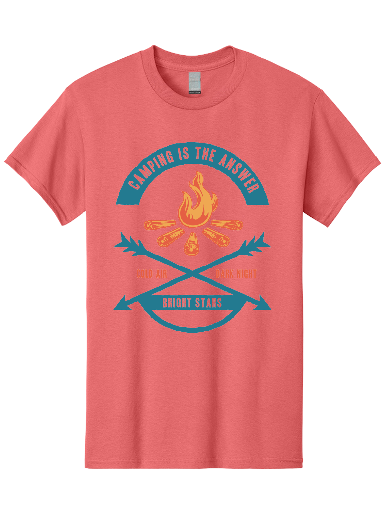 Camping Is The Answer Men'S Graphic Tee, 100% Cotton, Comfortable Casual Summer Wear, Machine Washable, Camping Adventure, Outdoor Recreation, Campfire, Camping Trip, Wilderness Exploration, Nature Escape, Outdoor Enthusiasts Aae168