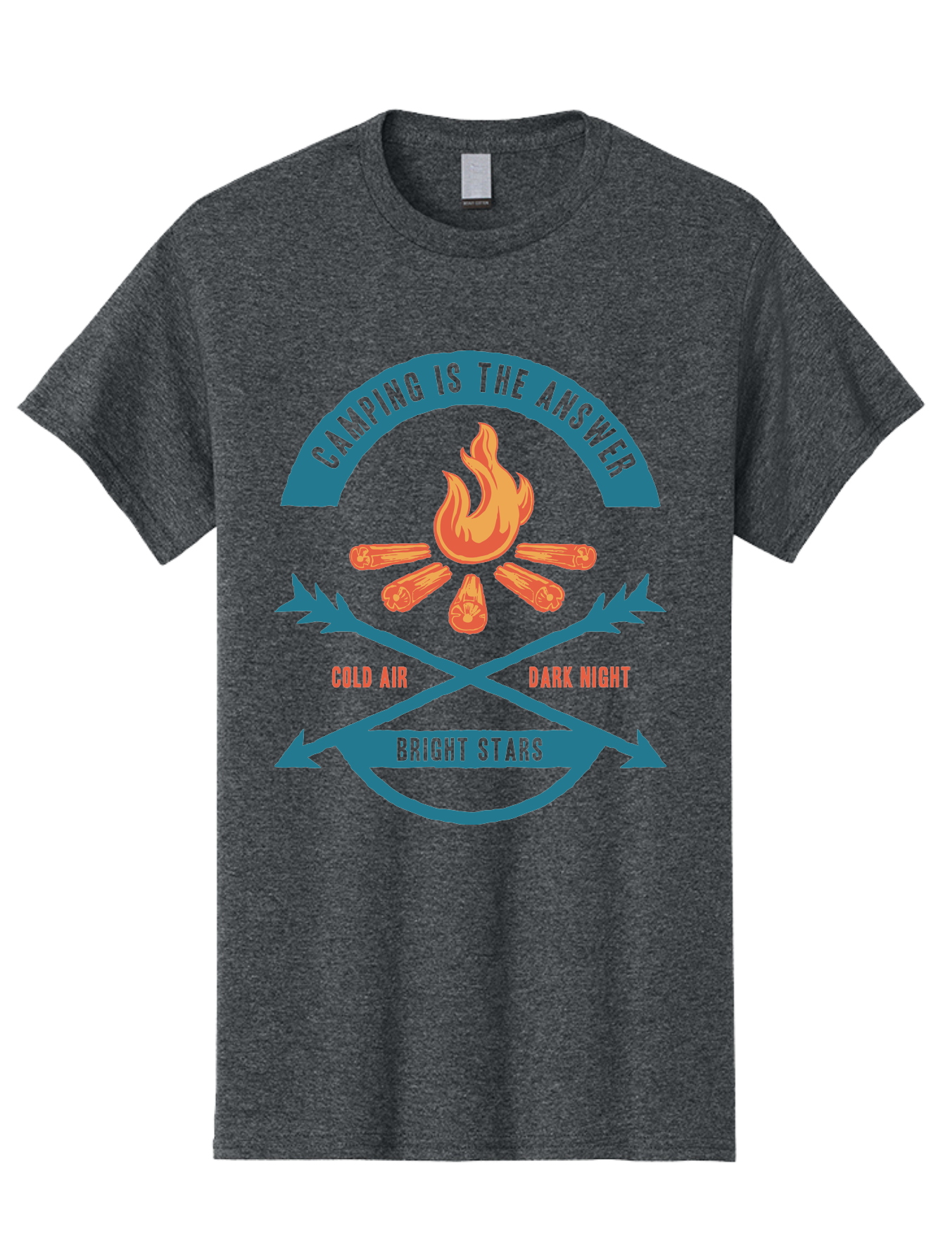 Camping Is The Answer Men'S Graphic Tee, 100% Cotton, Comfortable Casual Summer Wear, Machine Washable, Camping Adventure, Outdoor Recreation, Campfire, Camping Trip, Wilderness Exploration, Nature Escape, Outdoor Enthusiasts Aae168
