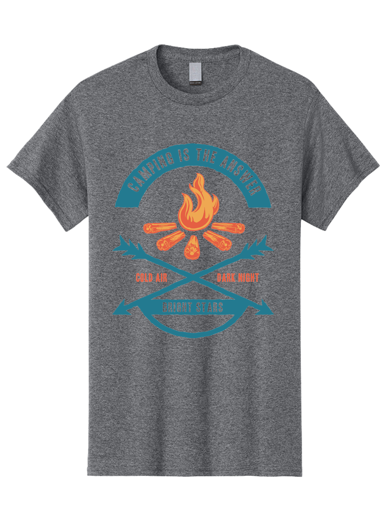 Camping Is The Answer Men'S Graphic Tee, 100% Cotton, Comfortable Casual Summer Wear, Machine Washable, Camping Adventure, Outdoor Recreation, Campfire, Camping Trip, Wilderness Exploration, Nature Escape, Outdoor Enthusiasts Aae168