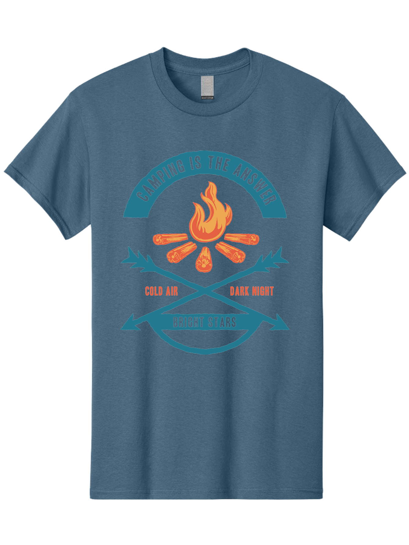 Camping Is The Answer Men'S Graphic Tee, 100% Cotton, Comfortable Casual Summer Wear, Machine Washable, Camping Adventure, Outdoor Recreation, Campfire, Camping Trip, Wilderness Exploration, Nature Escape, Outdoor Enthusiasts Aae168