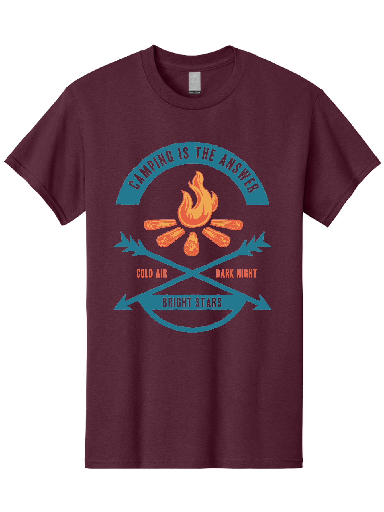 Camping Is The Answer Men'S Graphic Tee, 100% Cotton, Comfortable Casual Summer Wear, Machine Washable, Camping Adventure, Outdoor Recreation, Campfire, Camping Trip, Wilderness Exploration, Nature Escape, Outdoor Enthusiasts Aae168
