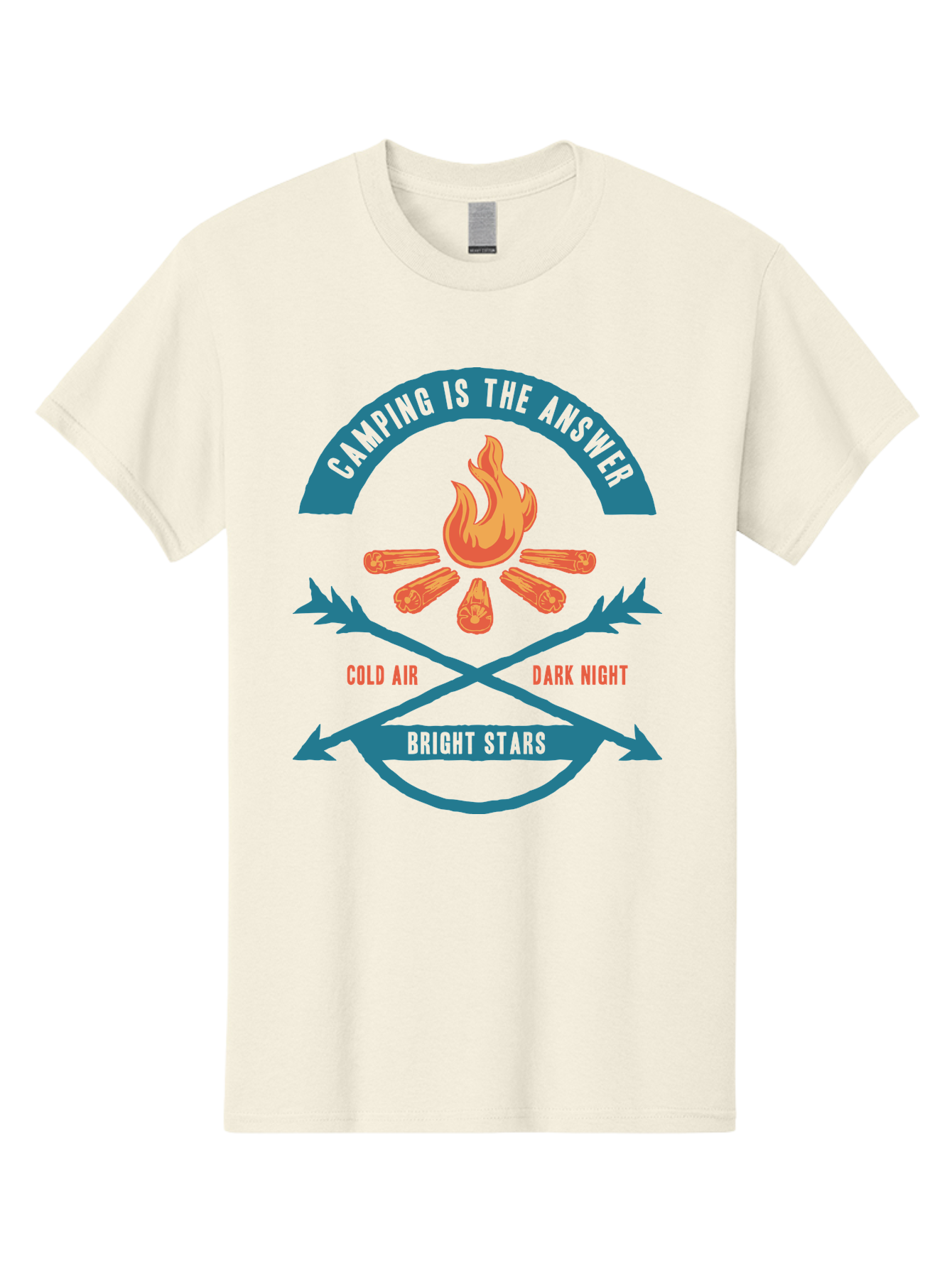 Camping Is The Answer Men'S Graphic Tee, 100% Cotton, Comfortable Casual Summer Wear, Machine Washable, Camping Adventure, Outdoor Recreation, Campfire, Camping Trip, Wilderness Exploration, Nature Escape, Outdoor Enthusiasts Aae168
