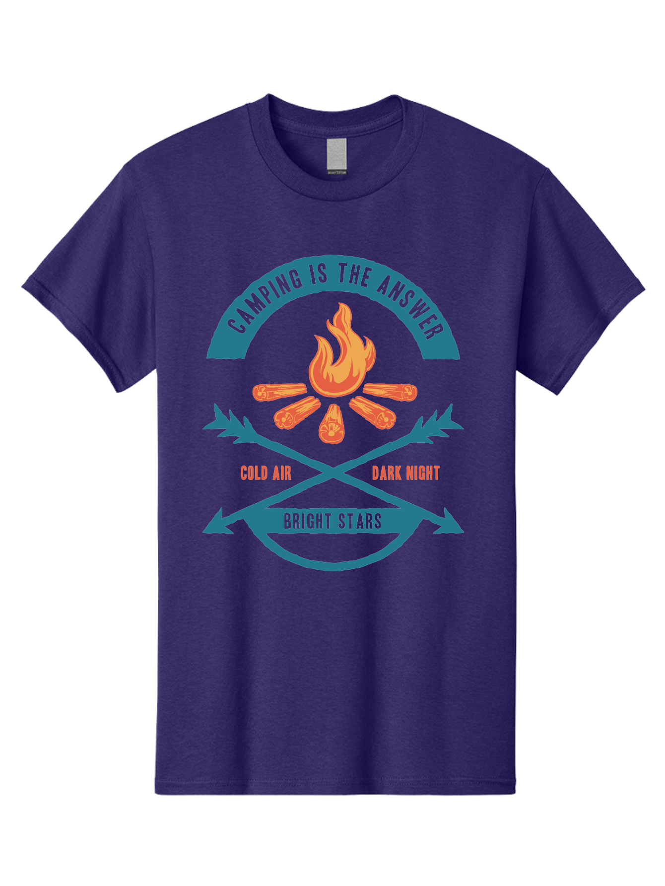 Camping Is The Answer Men'S Graphic Tee, 100% Cotton, Comfortable Casual Summer Wear, Machine Washable, Camping Adventure, Outdoor Recreation, Campfire, Camping Trip, Wilderness Exploration, Nature Escape, Outdoor Enthusiasts Aae168
