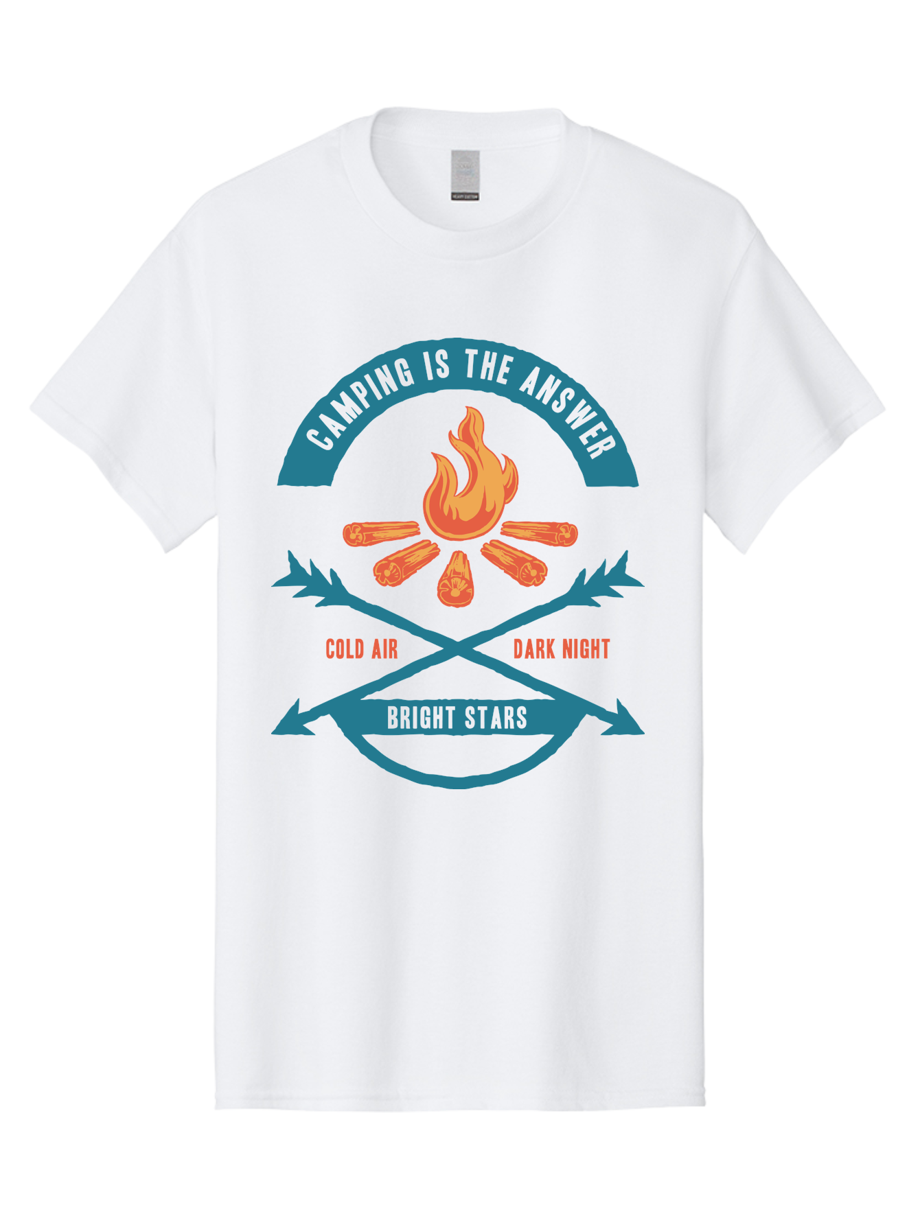 Camping Is The Answer Men'S Graphic Tee, 100% Cotton, Comfortable Casual Summer Wear, Machine Washable, Camping Adventure, Outdoor Recreation, Campfire, Camping Trip, Wilderness Exploration, Nature Escape, Outdoor Enthusiasts Aae168