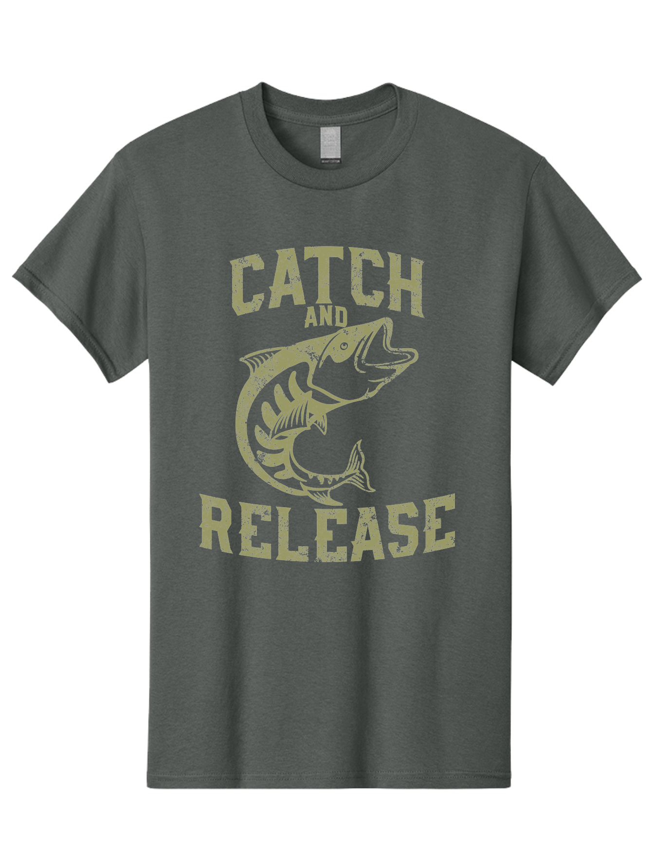 Catch And Release -Men Men'S Graphic Tee, 100% Cotton, Comfortable Casual Summer Wear, Machine Washable, Fishing, Outdoor Activity, Conservation Effort, Recreational Fishing, Catch And Release, Fish Illustration, Nature Preservation Aae169