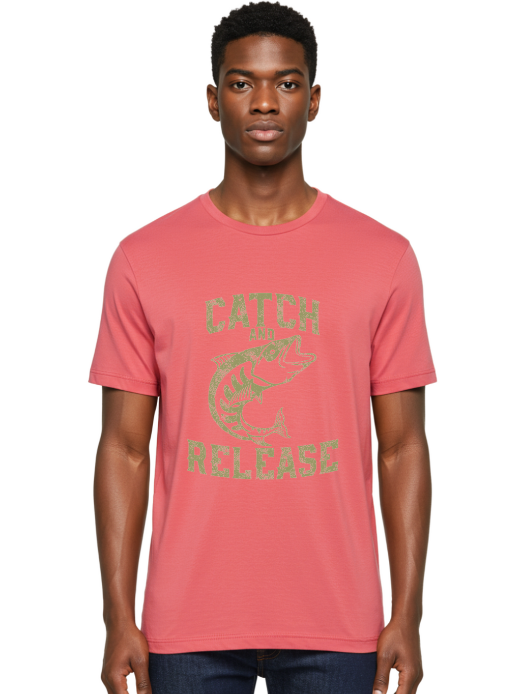 Catch And Release -Men Men'S Graphic Tee, 100% Cotton, Comfortable Casual Summer Wear, Machine Washable, Fishing, Outdoor Activity, Conservation Effort, Recreational Fishing, Catch And Release, Fish Illustration, Nature Preservation Aae169