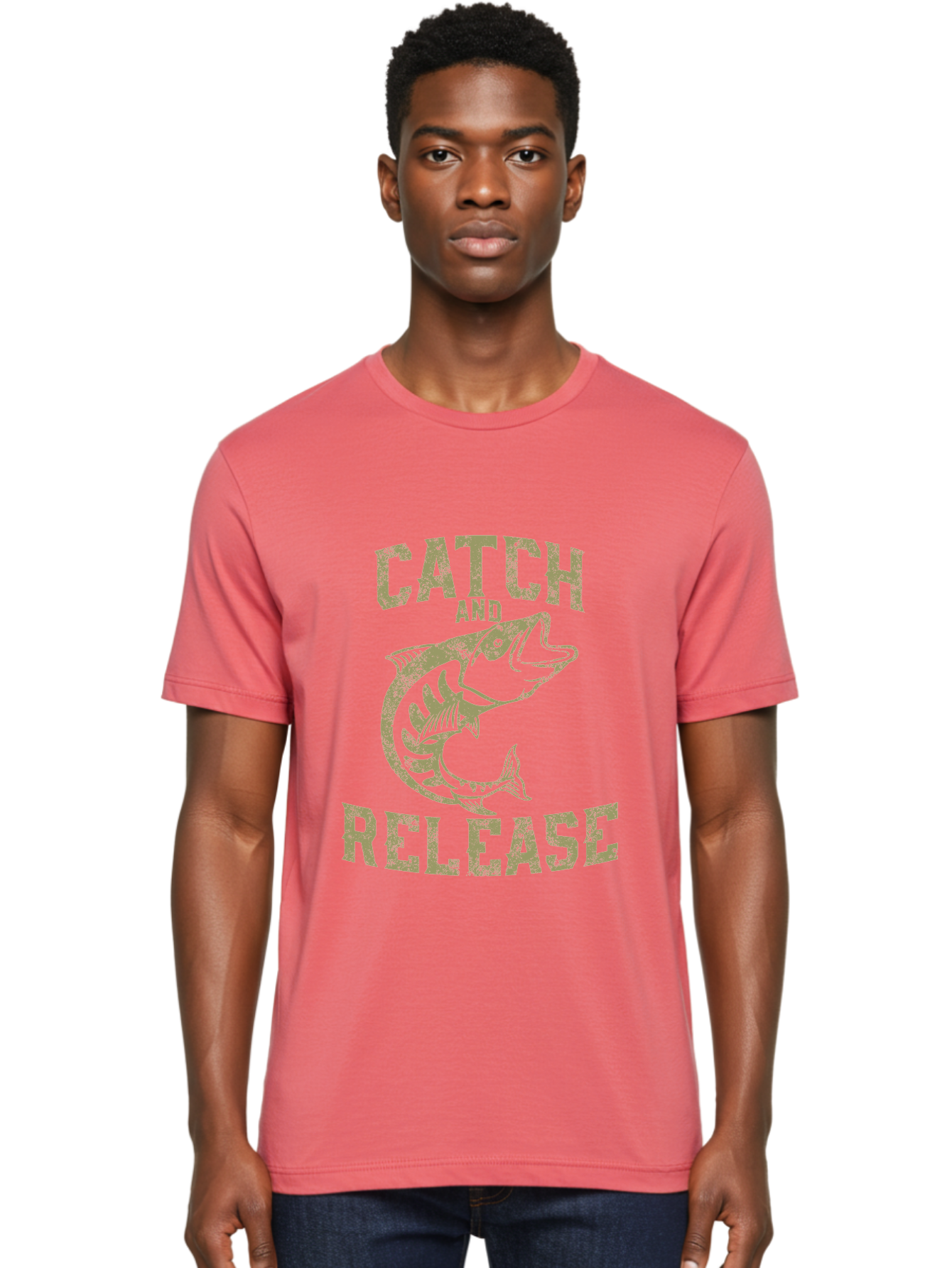 Catch And Release -Men Men'S Graphic Tee, 100% Cotton, Comfortable Casual Summer Wear, Machine Washable, Fishing, Outdoor Activity, Conservation Effort, Recreational Fishing, Catch And Release, Fish Illustration, Nature Preservation Aae169