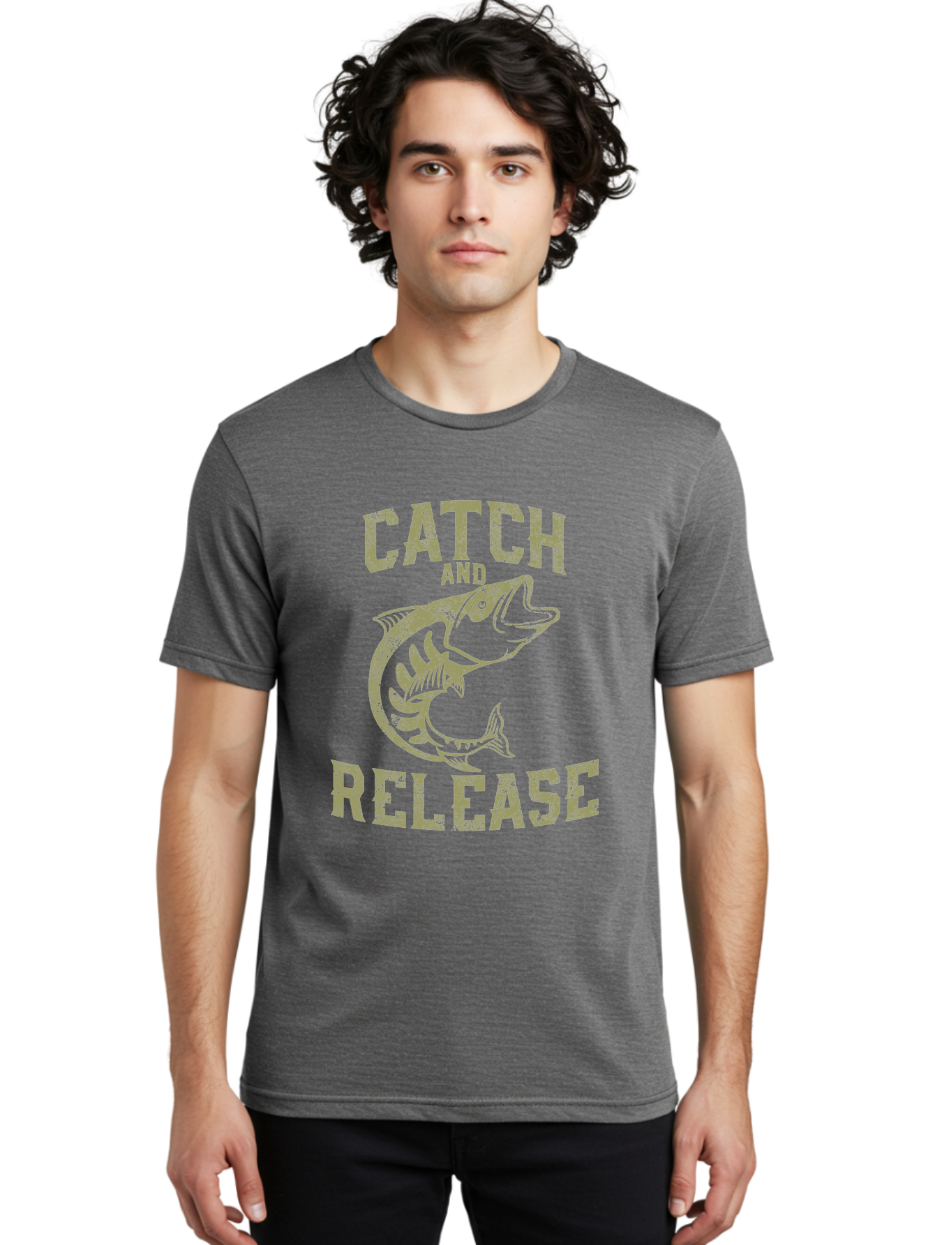 Catch And Release -Men Men'S Graphic Tee, 100% Cotton, Comfortable Casual Summer Wear, Machine Washable, Fishing, Outdoor Activity, Conservation Effort, Recreational Fishing, Catch And Release, Fish Illustration, Nature Preservation Aae169