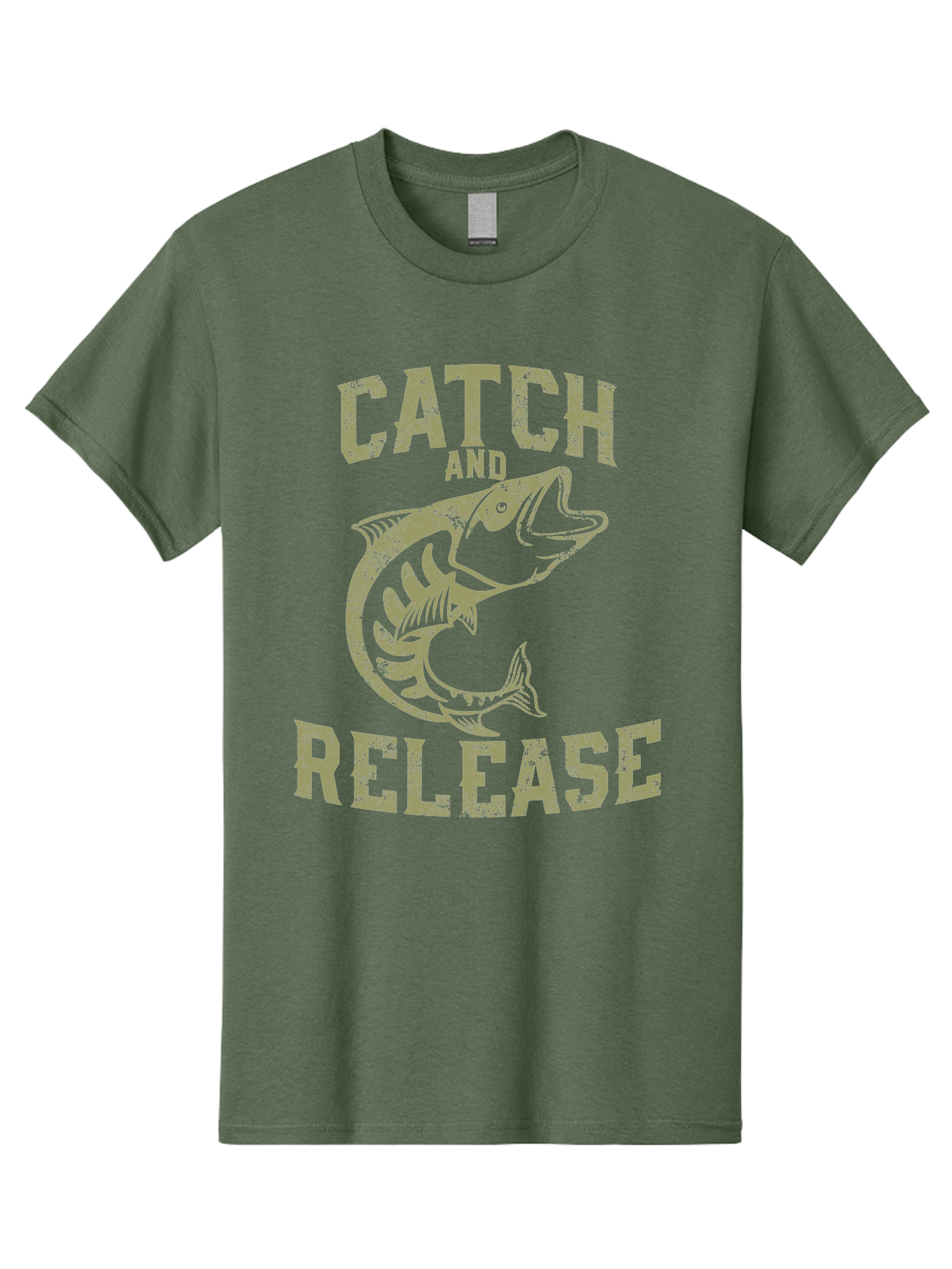 Catch And Release -Men Men'S Graphic Tee, 100% Cotton, Comfortable Casual Summer Wear, Machine Washable, Fishing, Outdoor Activity, Conservation Effort, Recreational Fishing, Catch And Release, Fish Illustration, Nature Preservation Aae169