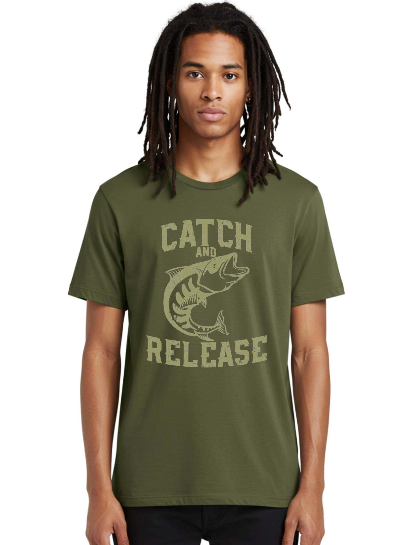 Catch And Release -Men Men'S Graphic Tee, 100% Cotton, Comfortable Casual Summer Wear, Machine Washable, Fishing, Outdoor Activity, Conservation Effort, Recreational Fishing, Catch And Release, Fish Illustration, Nature Preservation Aae169