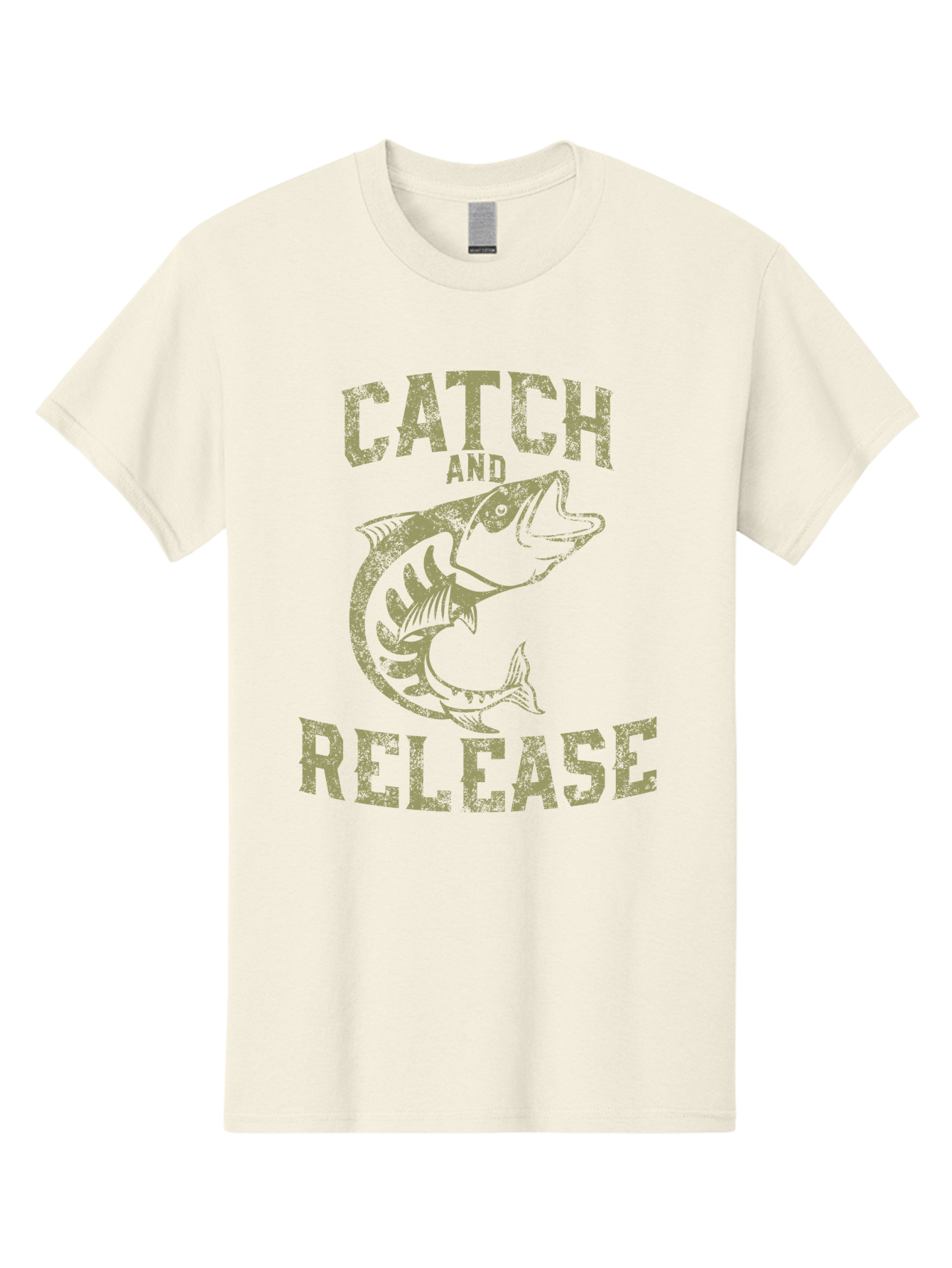 Catch And Release -Men Men'S Graphic Tee, 100% Cotton, Comfortable Casual Summer Wear, Machine Washable, Fishing, Outdoor Activity, Conservation Effort, Recreational Fishing, Catch And Release, Fish Illustration, Nature Preservation Aae169