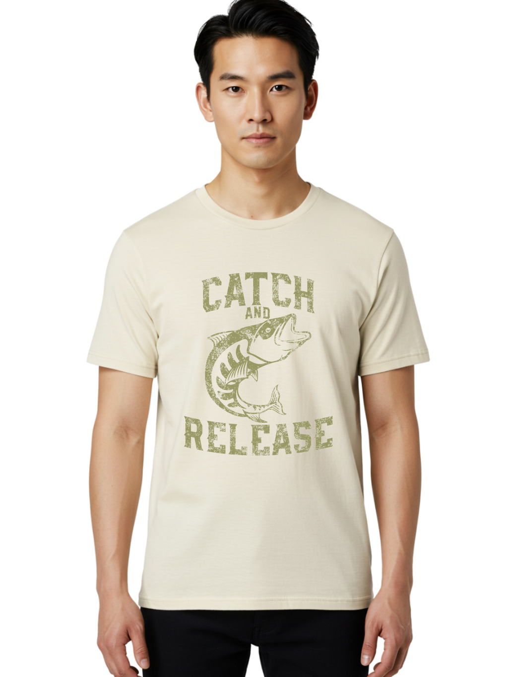 Catch And Release -Men Men'S Graphic Tee, 100% Cotton, Comfortable Casual Summer Wear, Machine Washable, Fishing, Outdoor Activity, Conservation Effort, Recreational Fishing, Catch And Release, Fish Illustration, Nature Preservation Aae169