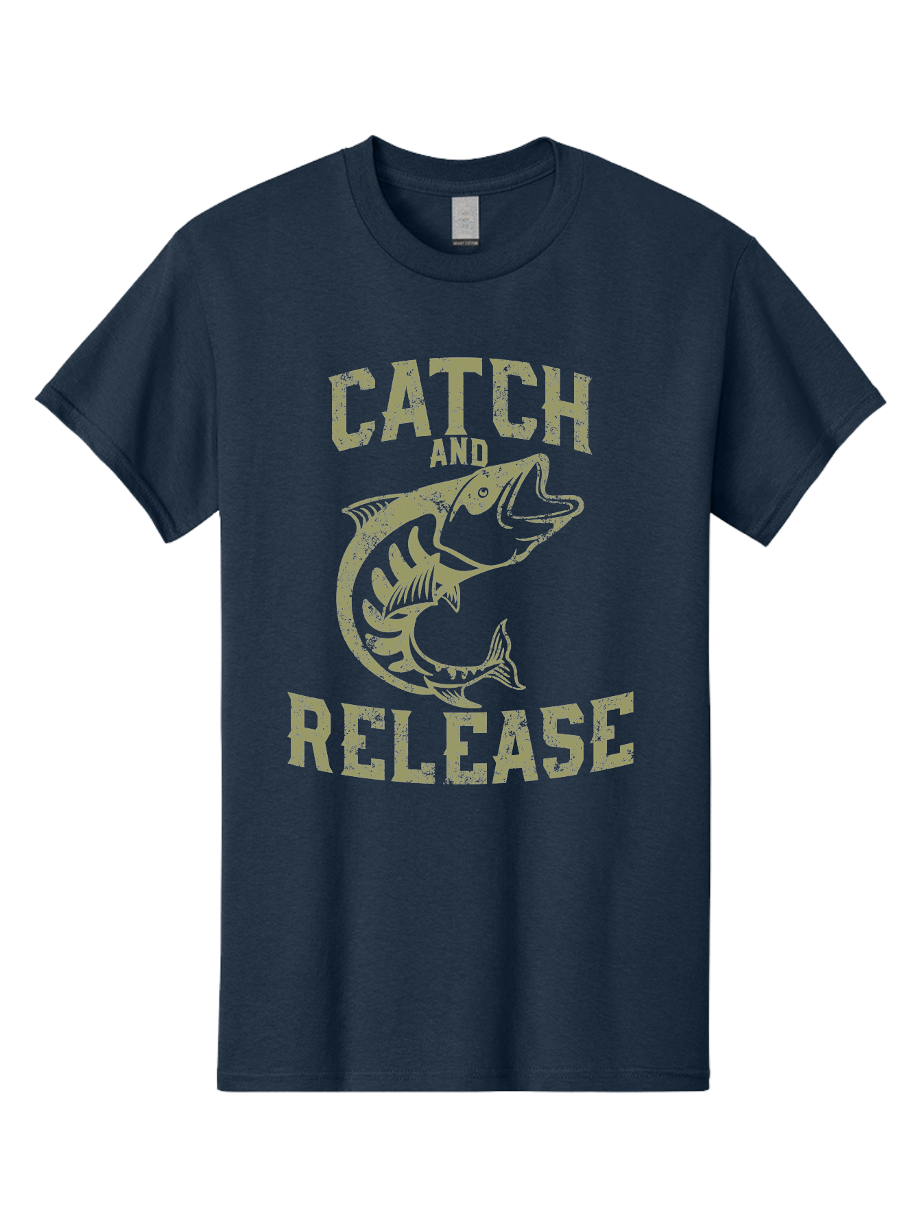 Catch And Release -Men Men'S Graphic Tee, 100% Cotton, Comfortable Casual Summer Wear, Machine Washable, Fishing, Outdoor Activity, Conservation Effort, Recreational Fishing, Catch And Release, Fish Illustration, Nature Preservation Aae169