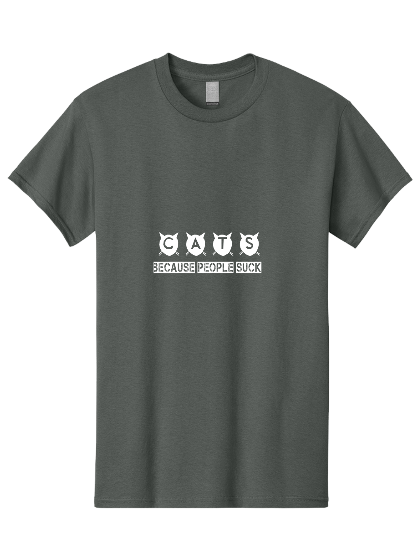 Cats Because People Suck Men'S Graphic Tee, 100% Cotton, Comfortable Casual Summer Wear, Machine Washable, Funny Cat Lovers, Sarcastic Cat Quotes, Cat Humor, Cat Memes, Cat Lovers Gift, Feline Friends, Cat Joke, Sassy Cat Aae170