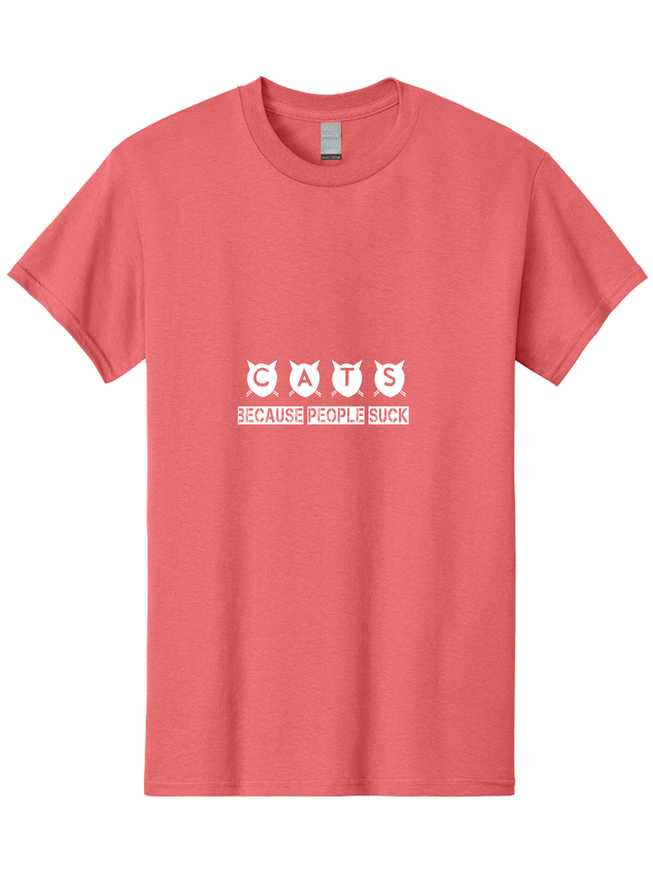 Cats Because People Suck Men'S Graphic Tee, 100% Cotton, Comfortable Casual Summer Wear, Machine Washable, Funny Cat Lovers, Sarcastic Cat Quotes, Cat Humor, Cat Memes, Cat Lovers Gift, Feline Friends, Cat Joke, Sassy Cat Aae170