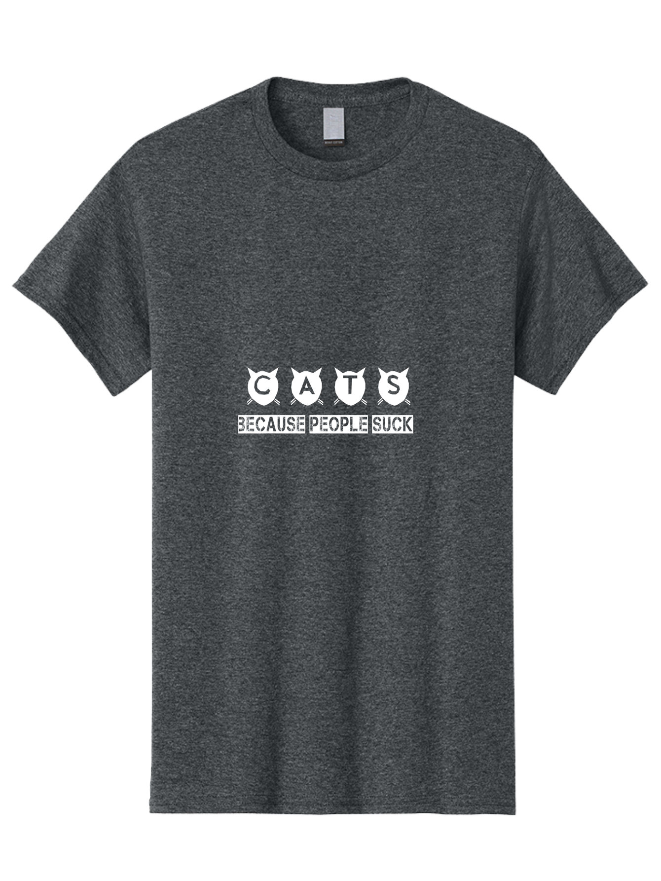 Cats Because People Suck Men'S Graphic Tee, 100% Cotton, Comfortable Casual Summer Wear, Machine Washable, Funny Cat Lovers, Sarcastic Cat Quotes, Cat Humor, Cat Memes, Cat Lovers Gift, Feline Friends, Cat Joke, Sassy Cat Aae170