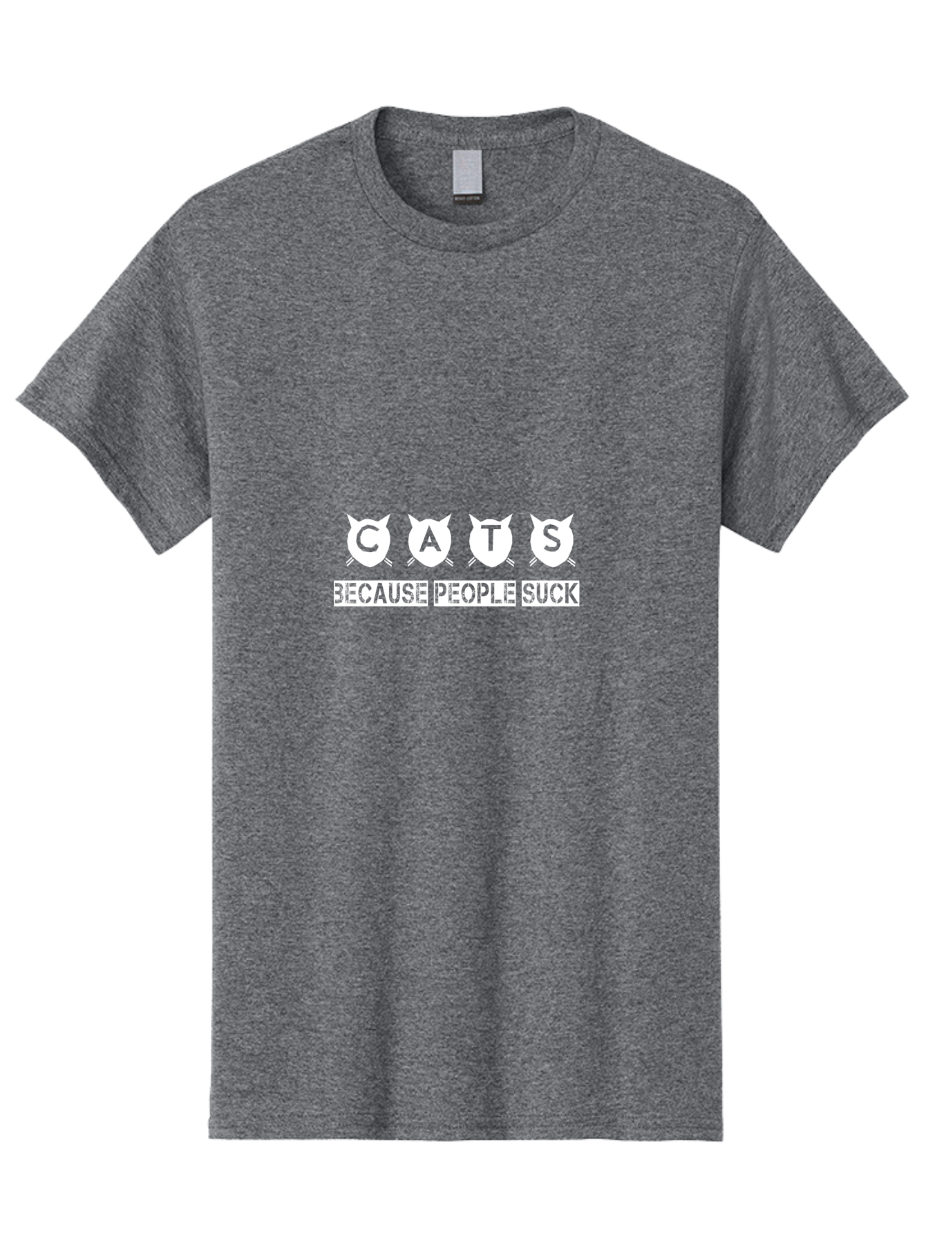 Cats Because People Suck Men'S Graphic Tee, 100% Cotton, Comfortable Casual Summer Wear, Machine Washable, Funny Cat Lovers, Sarcastic Cat Quotes, Cat Humor, Cat Memes, Cat Lovers Gift, Feline Friends, Cat Joke, Sassy Cat Aae170