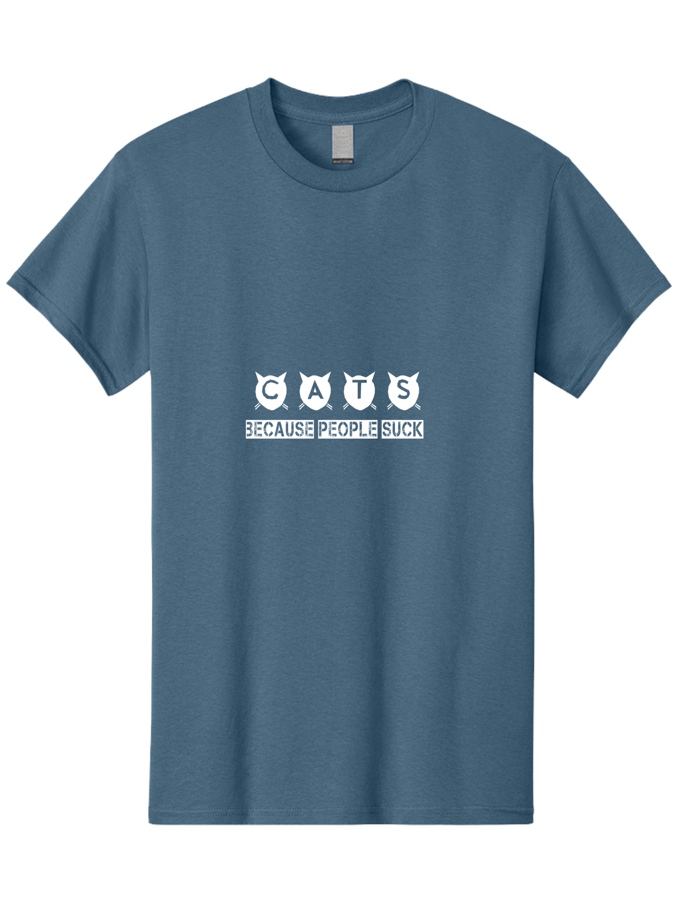 Cats Because People Suck Men'S Graphic Tee, 100% Cotton, Comfortable Casual Summer Wear, Machine Washable, Funny Cat Lovers, Sarcastic Cat Quotes, Cat Humor, Cat Memes, Cat Lovers Gift, Feline Friends, Cat Joke, Sassy Cat Aae170