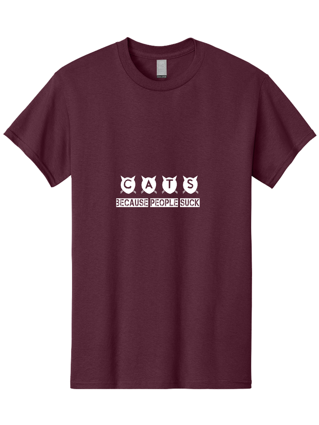 Cats Because People Suck Men'S Graphic Tee, 100% Cotton, Comfortable Casual Summer Wear, Machine Washable, Funny Cat Lovers, Sarcastic Cat Quotes, Cat Humor, Cat Memes, Cat Lovers Gift, Feline Friends, Cat Joke, Sassy Cat Aae170