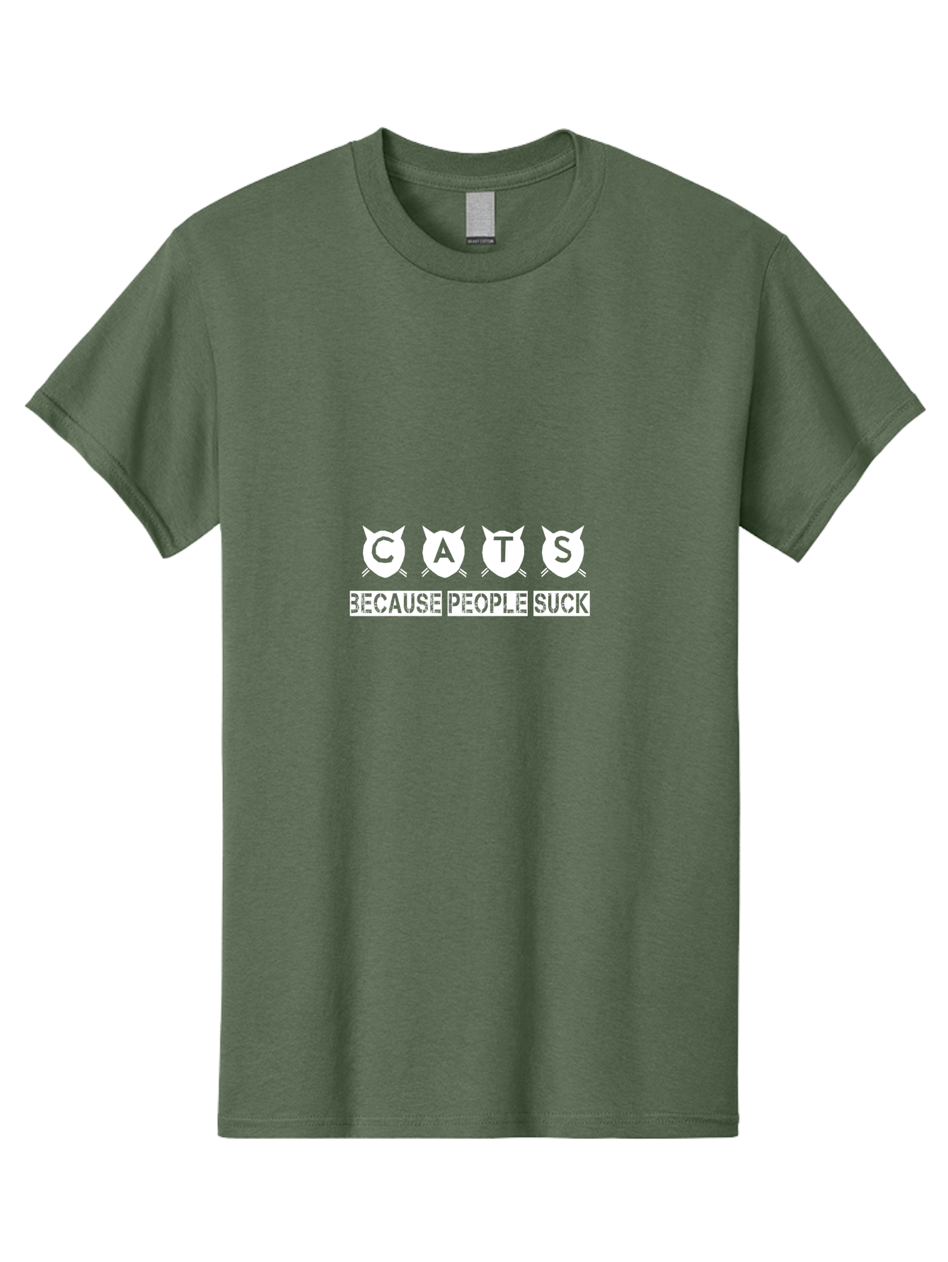 Cats Because People Suck Men'S Graphic Tee, 100% Cotton, Comfortable Casual Summer Wear, Machine Washable, Funny Cat Lovers, Sarcastic Cat Quotes, Cat Humor, Cat Memes, Cat Lovers Gift, Feline Friends, Cat Joke, Sassy Cat Aae170
