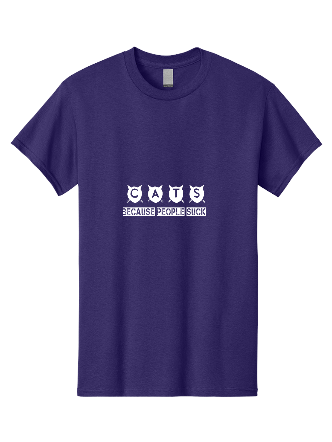 Cats Because People Suck Men'S Graphic Tee, 100% Cotton, Comfortable Casual Summer Wear, Machine Washable, Funny Cat Lovers, Sarcastic Cat Quotes, Cat Humor, Cat Memes, Cat Lovers Gift, Feline Friends, Cat Joke, Sassy Cat Aae170