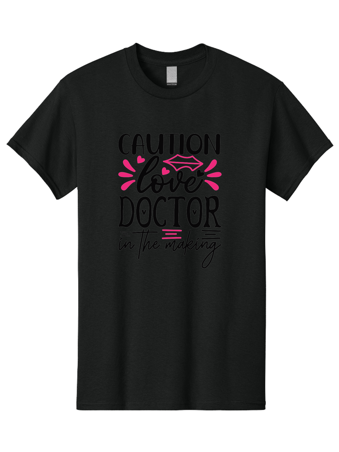 Caution Love Doctor In The Making Men'S Graphic Tee, 100% Cotton, Comfortable Casual Summer Wear, Machine Washable, Funny Quote, Cute Design, Medical Humor, Doctor In Training, Love Doctor, Funny Medical Quote, Quirky Medical Humor, Aae171