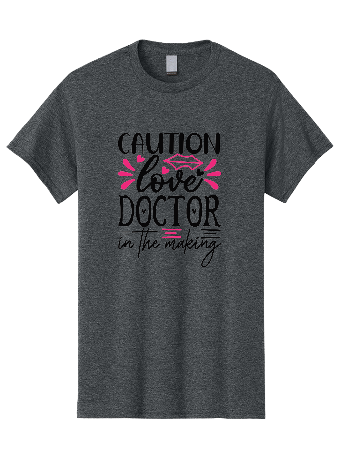 Caution Love Doctor In The Making Men'S Graphic Tee, 100% Cotton, Comfortable Casual Summer Wear, Machine Washable, Funny Quote, Cute Design, Medical Humor, Doctor In Training, Love Doctor, Funny Medical Quote, Quirky Medical Humor, Aae171