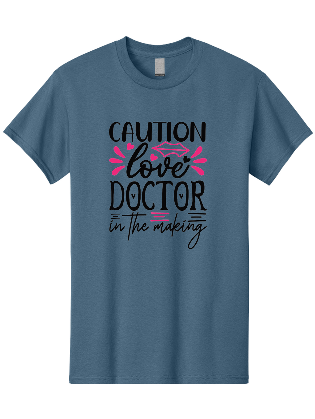 Caution Love Doctor In The Making Men'S Graphic Tee, 100% Cotton, Comfortable Casual Summer Wear, Machine Washable, Funny Quote, Cute Design, Medical Humor, Doctor In Training, Love Doctor, Funny Medical Quote, Quirky Medical Humor, Aae171