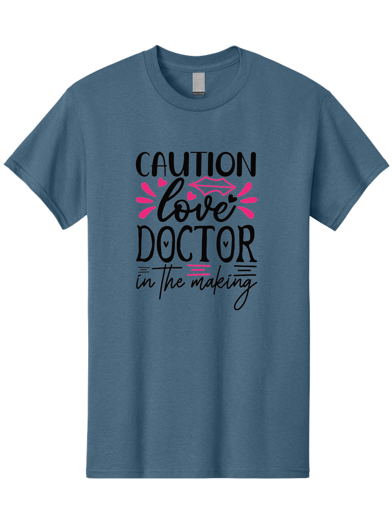 Caution Love Doctor In The Making Men'S Graphic Tee, 100% Cotton, Comfortable Casual Summer Wear, Machine Washable, Funny Quote, Cute Design, Medical Humor, Doctor In Training, Love Doctor, Funny Medical Quote, Quirky Medical Humor, Aae171