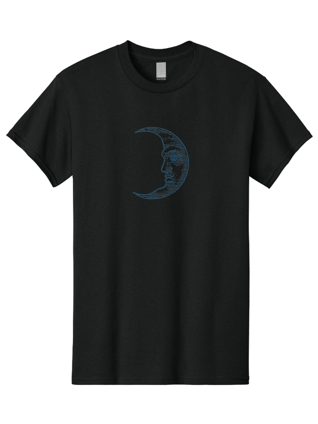 Celestial Moon Face Men'S Graphic Tee, 100% Cotton, Comfortable Casual Summer Wear, Machine Washable, Crescent Moon Face, Lunar Illustration, Moon With Human Face, Celestial Artwork, Mystical Symbol, Moon Phase, Astrology, Esoteric Art Aae172