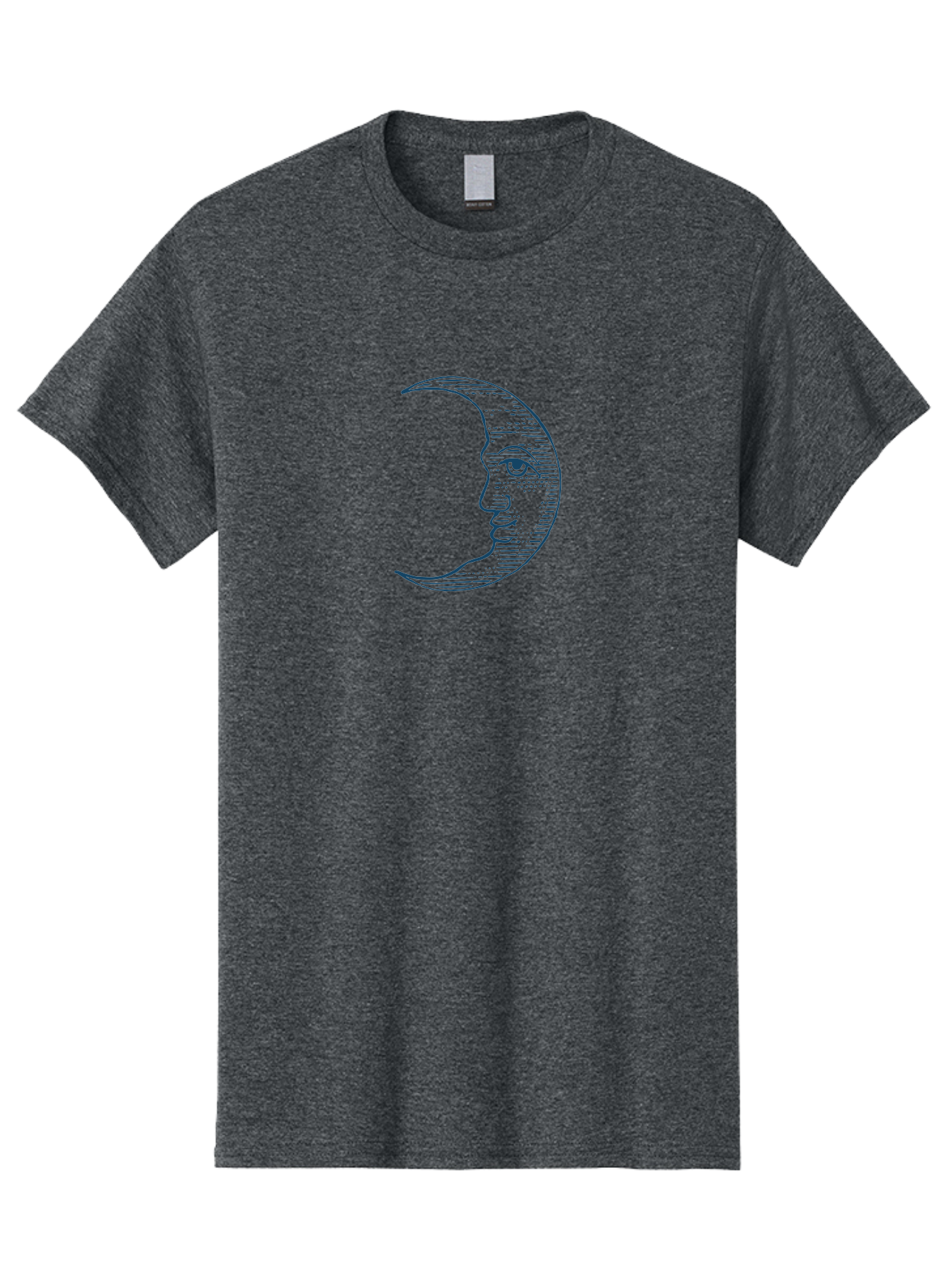 Celestial Moon Face Men'S Graphic Tee, 100% Cotton, Comfortable Casual Summer Wear, Machine Washable, Crescent Moon Face, Lunar Illustration, Moon With Human Face, Celestial Artwork, Mystical Symbol, Moon Phase, Astrology, Esoteric Art Aae172