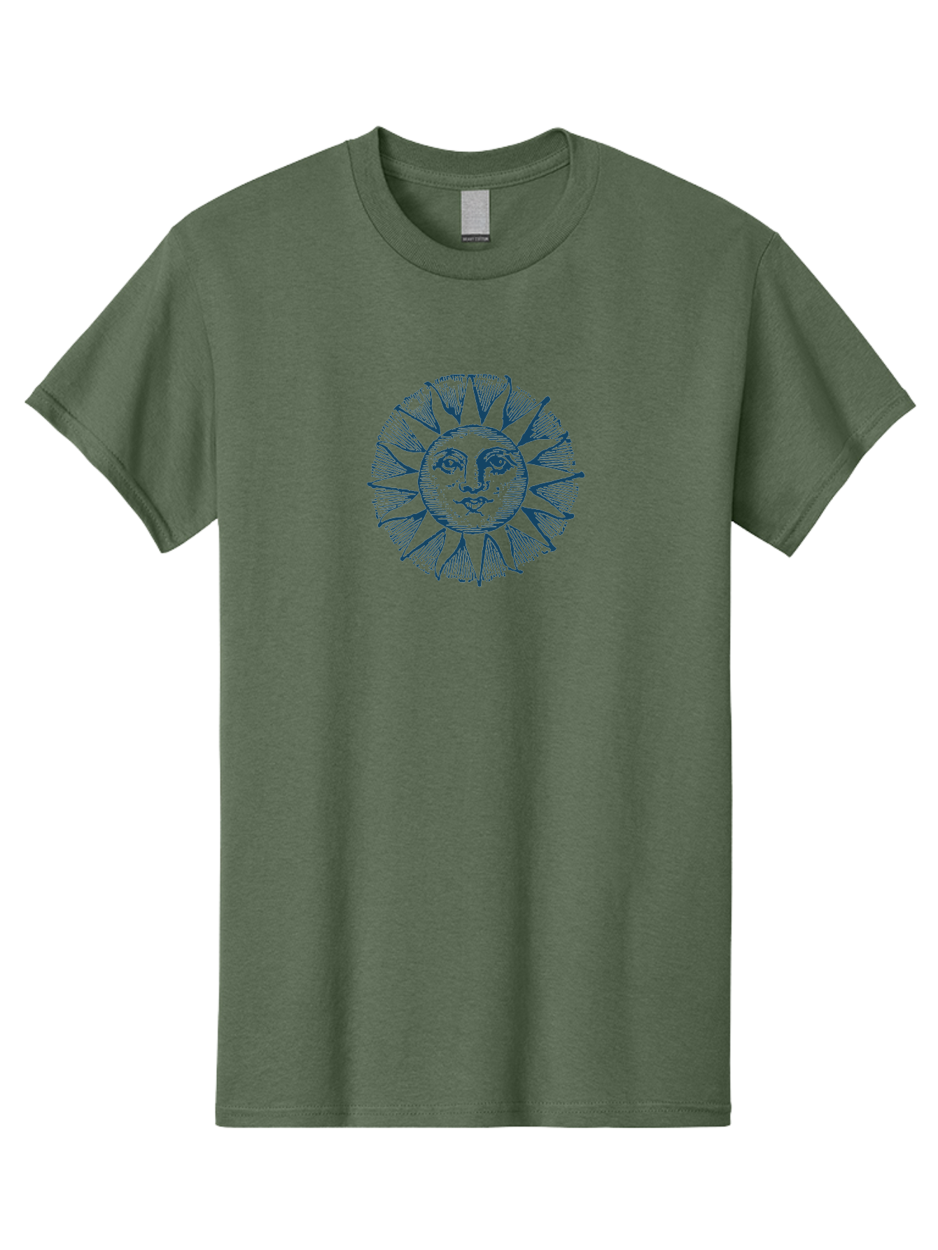 Celestial Sun Face Men'S Graphic Tee, 100% Cotton, Comfortable Casual Summer Wear, Machine Washable, Vintage Sun Illustration, Celestial Body, Retro Style, Mystic Symbol, Face In The Sun, Abstract Art, Symbolism, Mystical Themes, Aae174