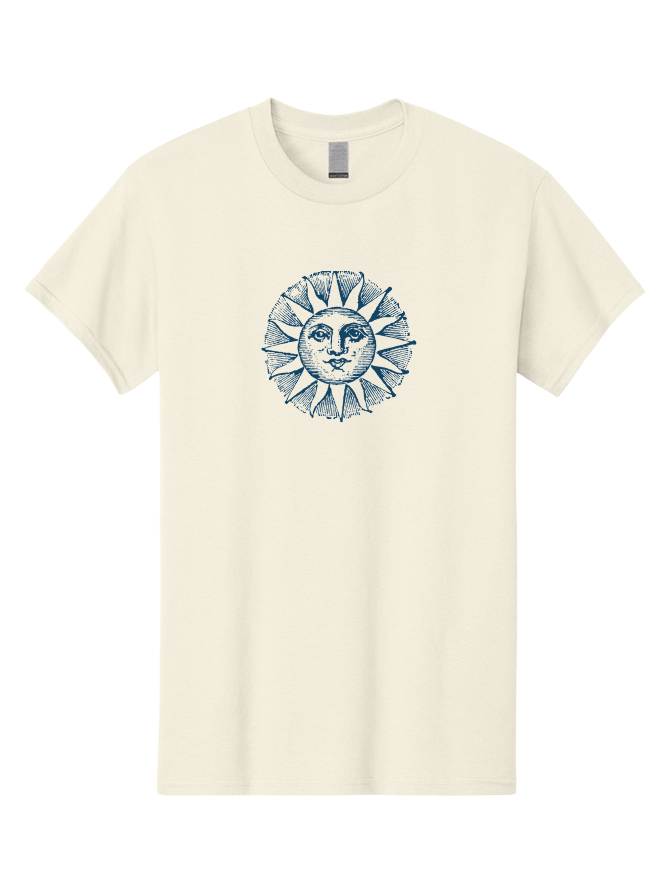 Celestial Sun Face Men'S Graphic Tee, 100% Cotton, Comfortable Casual Summer Wear, Machine Washable, Vintage Sun Illustration, Celestial Body, Retro Style, Mystic Symbol, Face In The Sun, Abstract Art, Symbolism, Mystical Themes, Aae174