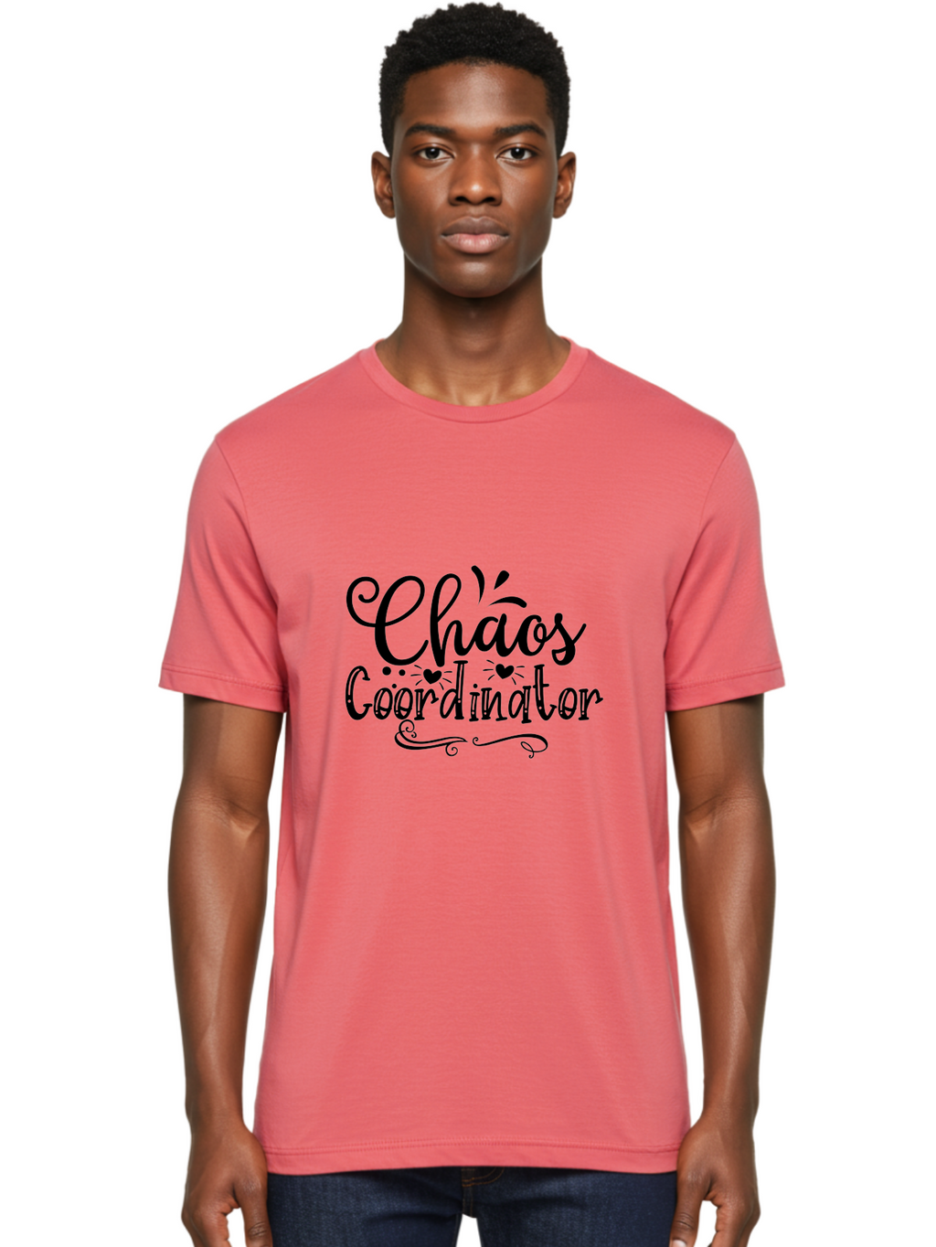 Chaos Coordinator Men'S Graphic Tee, 100% Cotton, Comfortable Casual Summer Wear, Machine Washable, Chaos Coordinator, Funny Titles, Quirky Humor, Office Humor, Workplace Designations, Creative Job Titles, Humorous Work, Unique Roles, Aae176