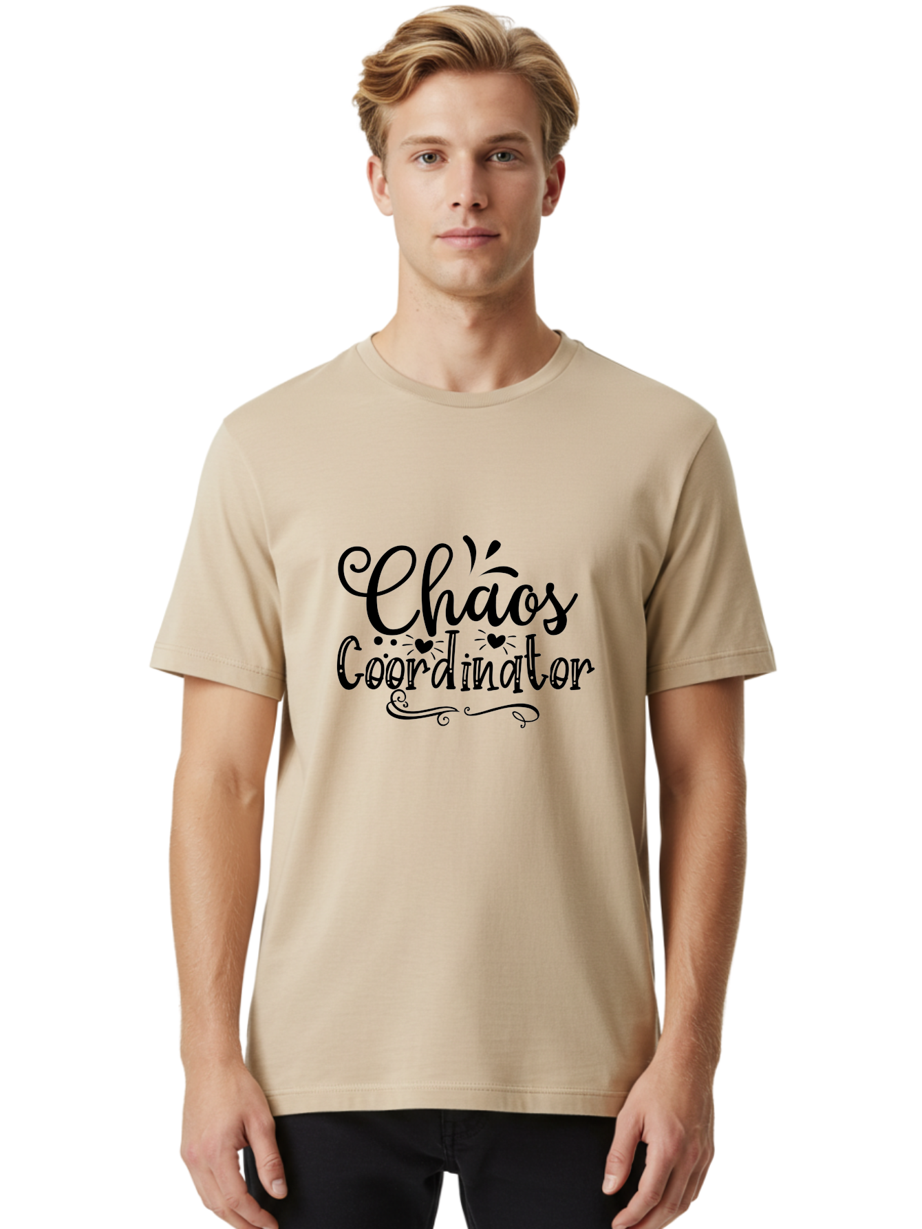 Chaos Coordinator Men'S Graphic Tee, 100% Cotton, Comfortable Casual Summer Wear, Machine Washable, Chaos Coordinator, Funny Titles, Quirky Humor, Office Humor, Workplace Designations, Creative Job Titles, Humorous Work, Unique Roles, Aae176