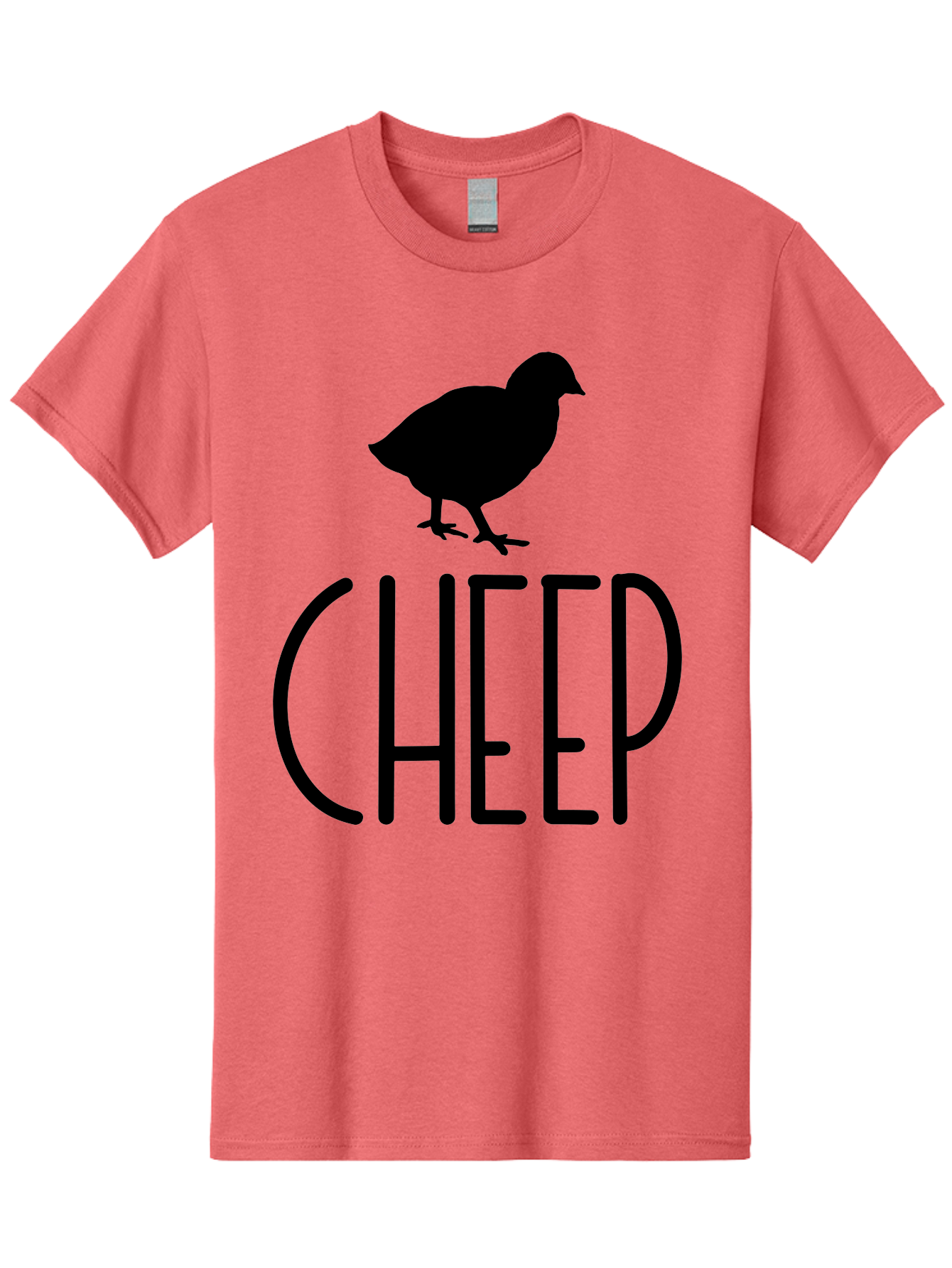 Cheep Men'S Graphic Tee, 100% Cotton, Comfortable Casual Summer Wear, Machine Washable, Chick Silhouette, Cheep Logo, Poultry Branding, Simple Design, Bold Typography, Farm Animal, Minimalistic Art Aae178