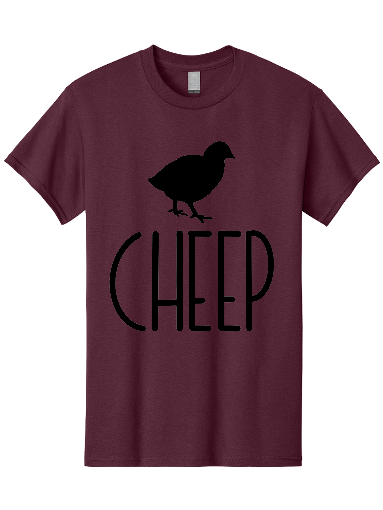 Cheep Men'S Graphic Tee, 100% Cotton, Comfortable Casual Summer Wear, Machine Washable, Chick Silhouette, Cheep Logo, Poultry Branding, Simple Design, Bold Typography, Farm Animal, Minimalistic Art Aae178
