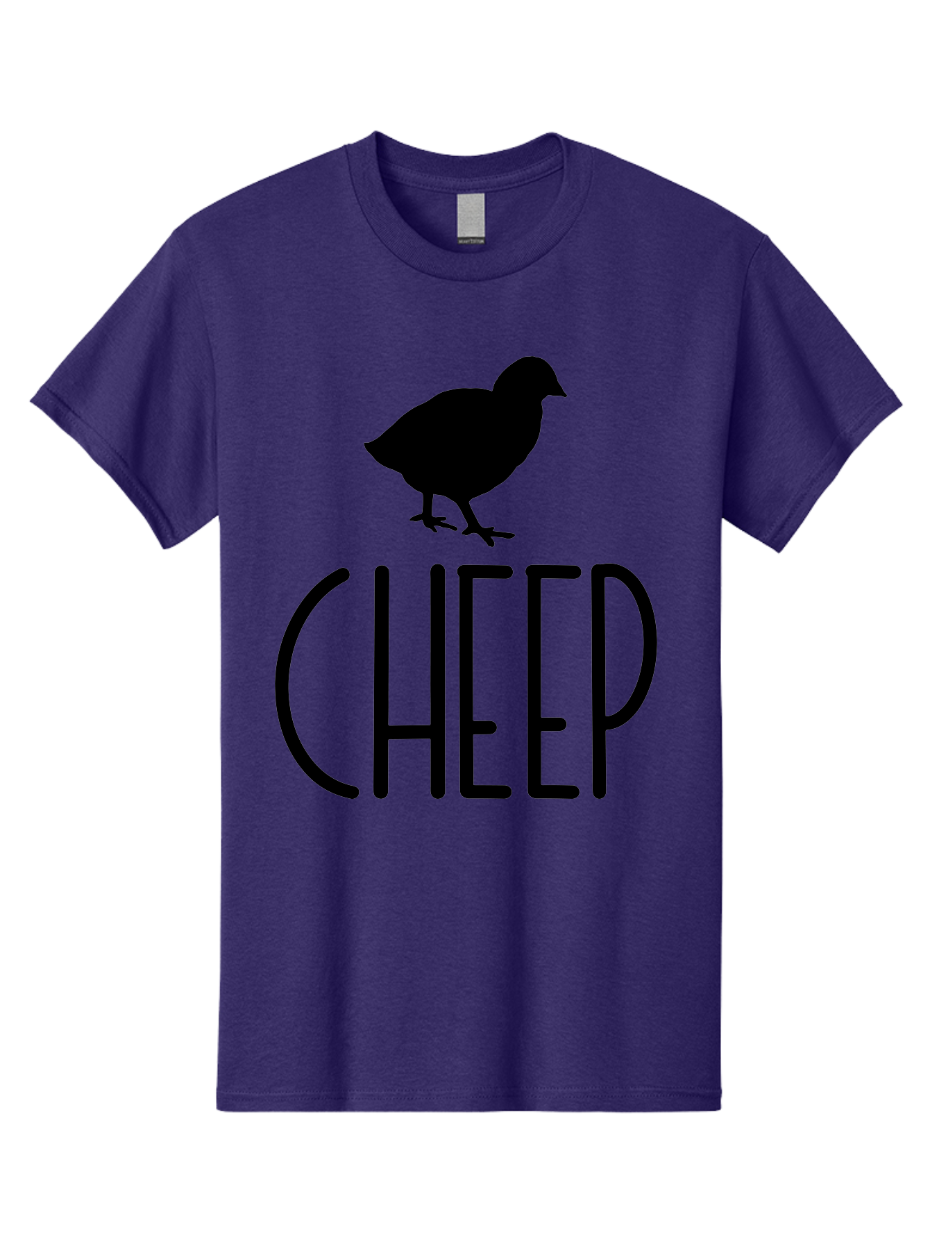 Cheep Men'S Graphic Tee, 100% Cotton, Comfortable Casual Summer Wear, Machine Washable, Chick Silhouette, Cheep Logo, Poultry Branding, Simple Design, Bold Typography, Farm Animal, Minimalistic Art Aae178