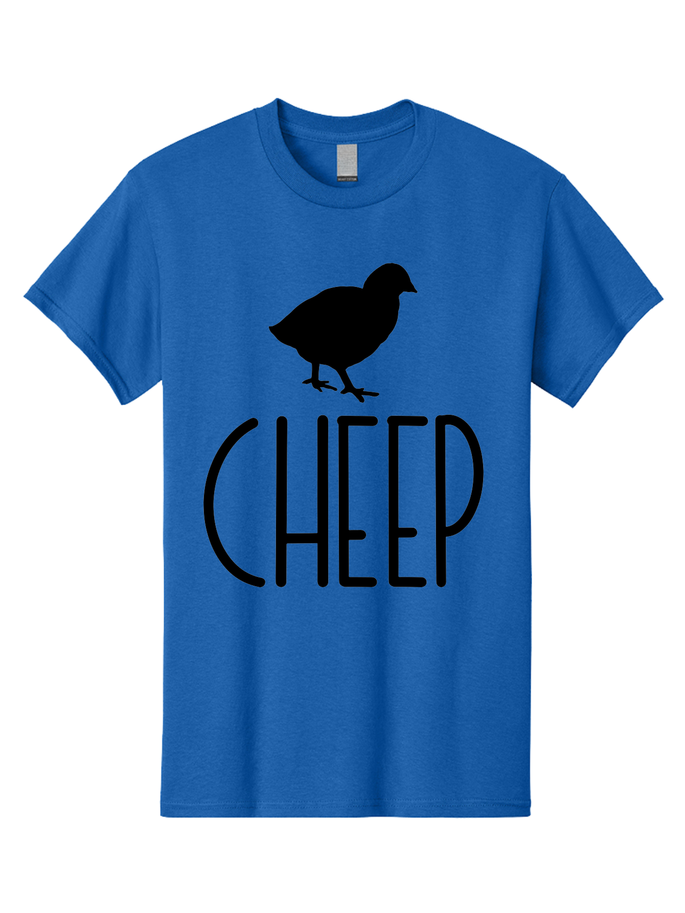 Cheep Men'S Graphic Tee, 100% Cotton, Comfortable Casual Summer Wear, Machine Washable, Chick Silhouette, Cheep Logo, Poultry Branding, Simple Design, Bold Typography, Farm Animal, Minimalistic Art Aae178