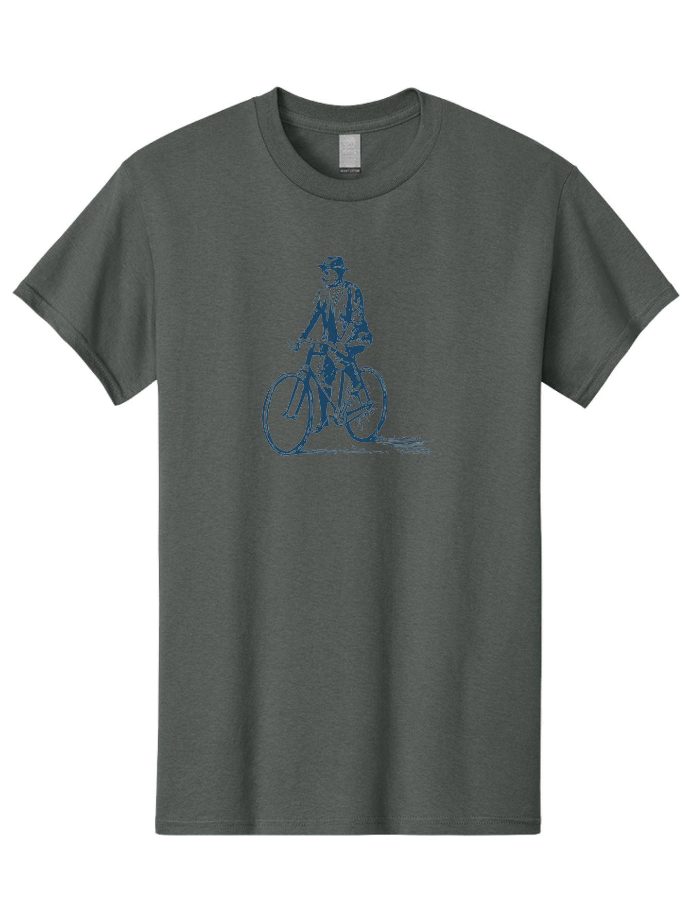 Classic Bicycle Men'S Graphic Tee, 100% Cotton, Comfortable Casual Summer Wear, Machine Washable, Vintage Man, Bicycle Riding, Classic Cycling, Retro Style, Hat Wearing, Outdoor Activity, Historical Illustration, Antique Bike Aae183