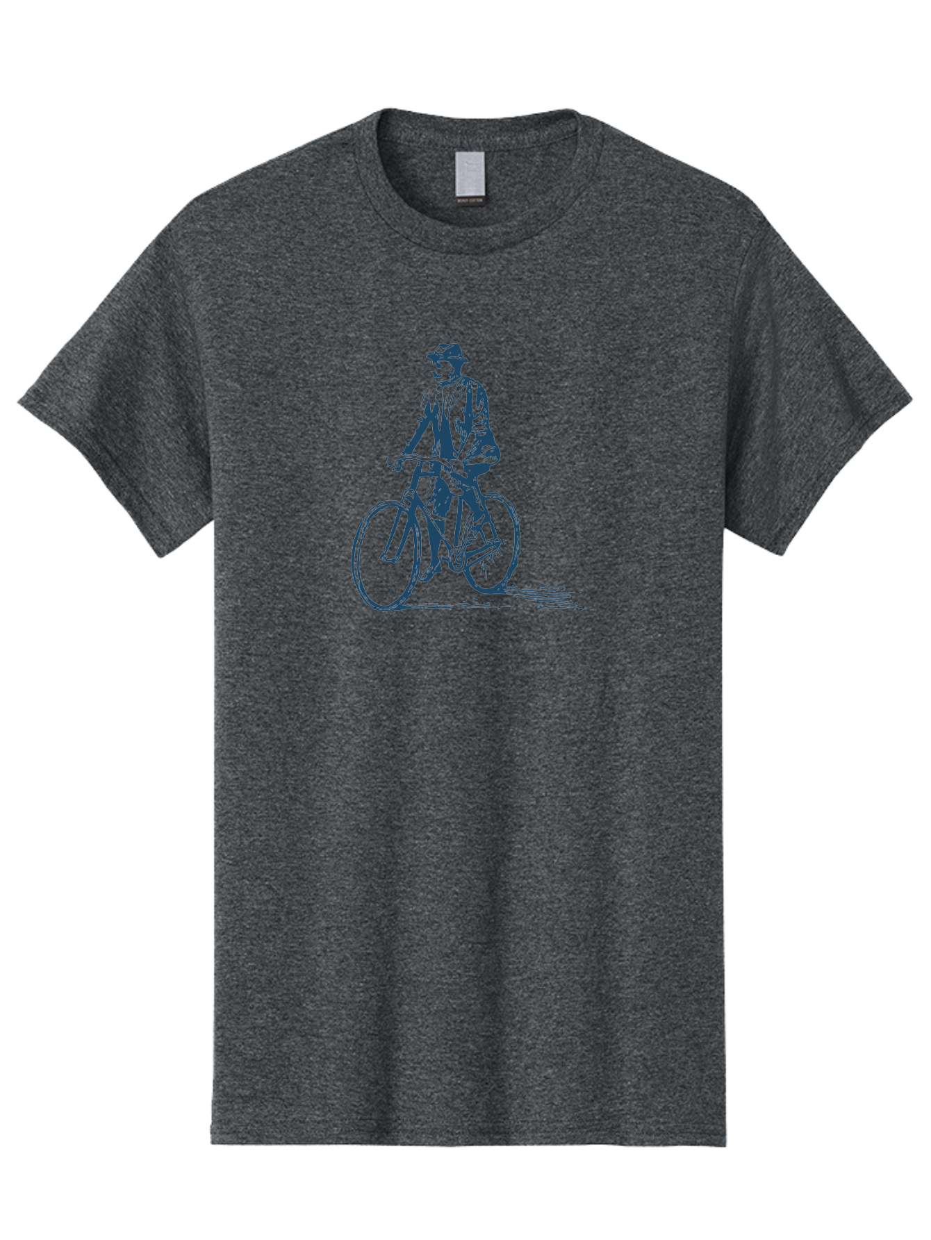 Classic Bicycle Men'S Graphic Tee, 100% Cotton, Comfortable Casual Summer Wear, Machine Washable, Vintage Man, Bicycle Riding, Classic Cycling, Retro Style, Hat Wearing, Outdoor Activity, Historical Illustration, Antique Bike Aae183