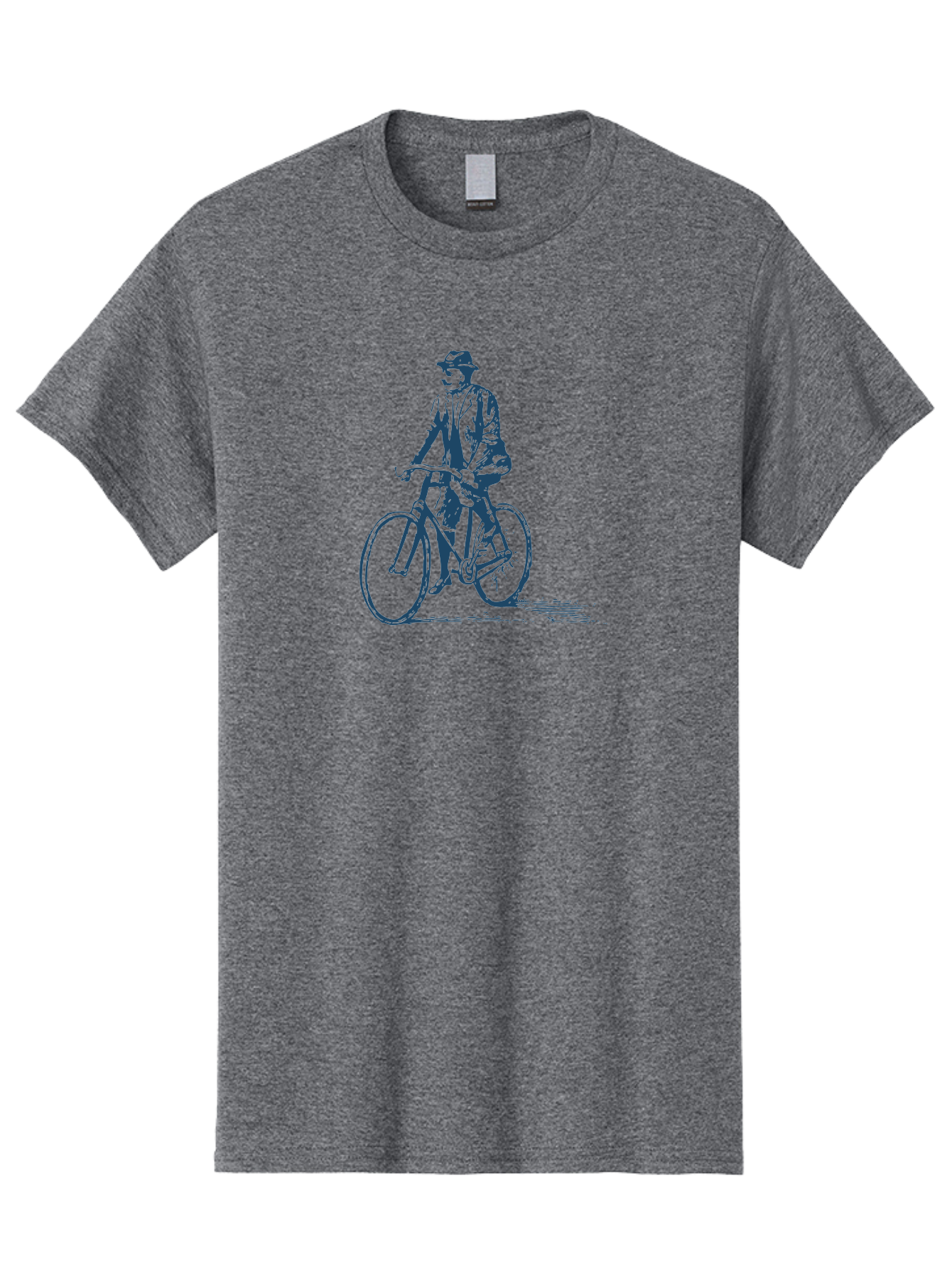 Classic Bicycle Men'S Graphic Tee, 100% Cotton, Comfortable Casual Summer Wear, Machine Washable, Vintage Man, Bicycle Riding, Classic Cycling, Retro Style, Hat Wearing, Outdoor Activity, Historical Illustration, Antique Bike Aae183