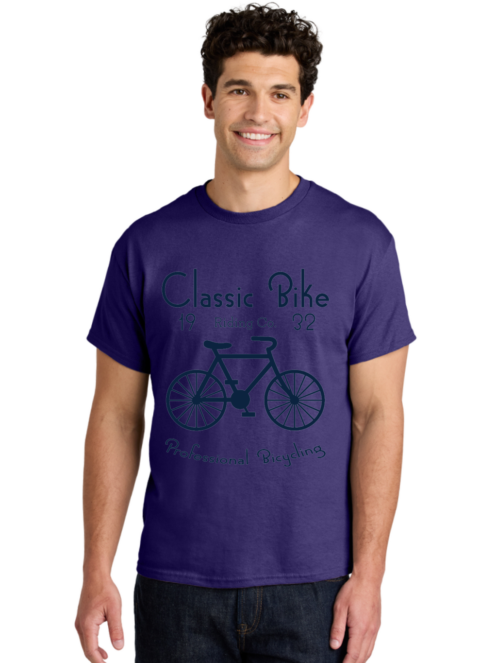 Classic Bike -Men Men'S Graphic Tee, 100% Cotton, Comfortable Casual Summer Wear, Machine Washable, Vintage Bicycle, Professional Bicycling, Classic Bike Riding, Cycling Company, Bike Enthusiasts, Retro Bike Design, Cycling Culture, Aae184